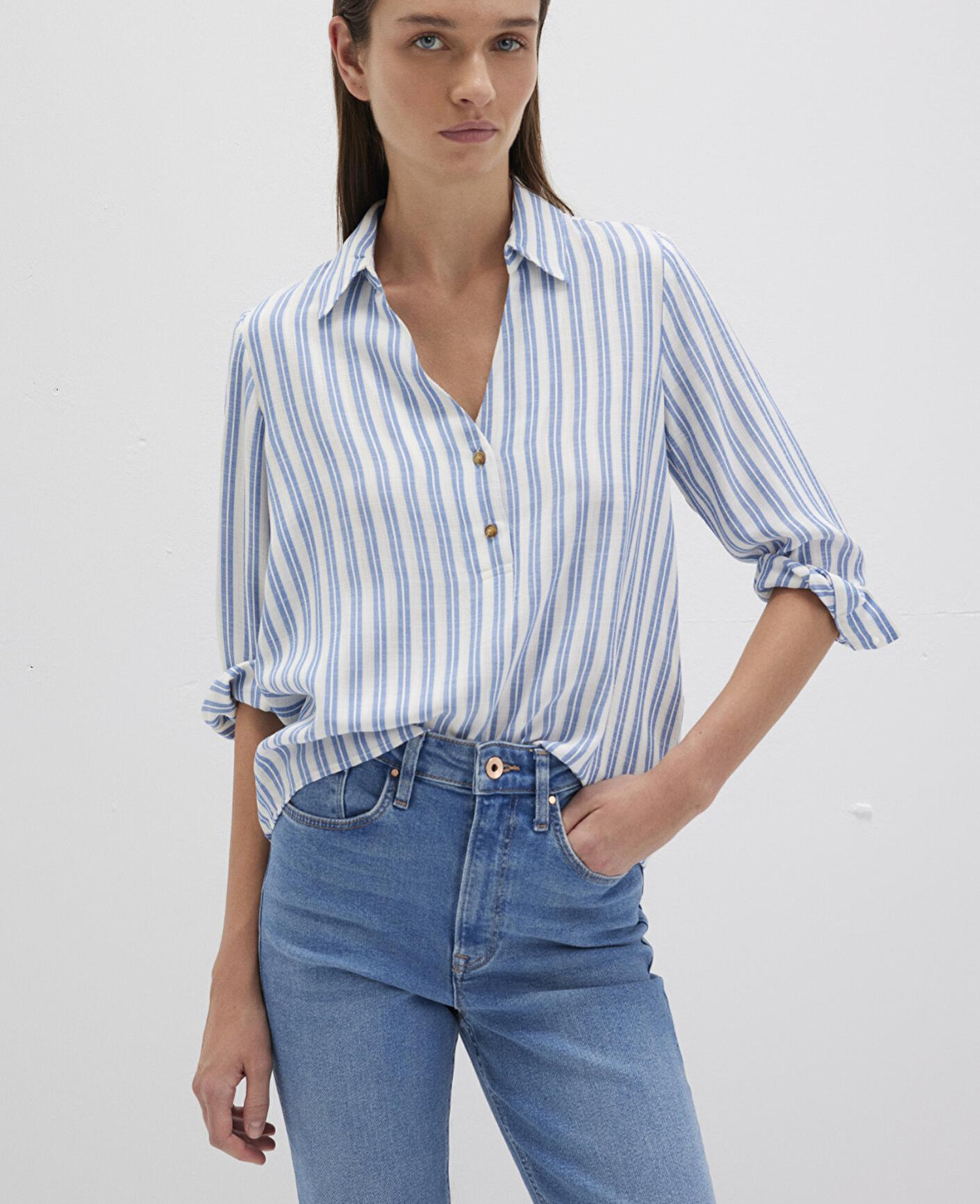 Mavi Mavi Çizgili Bluz 122400-83979