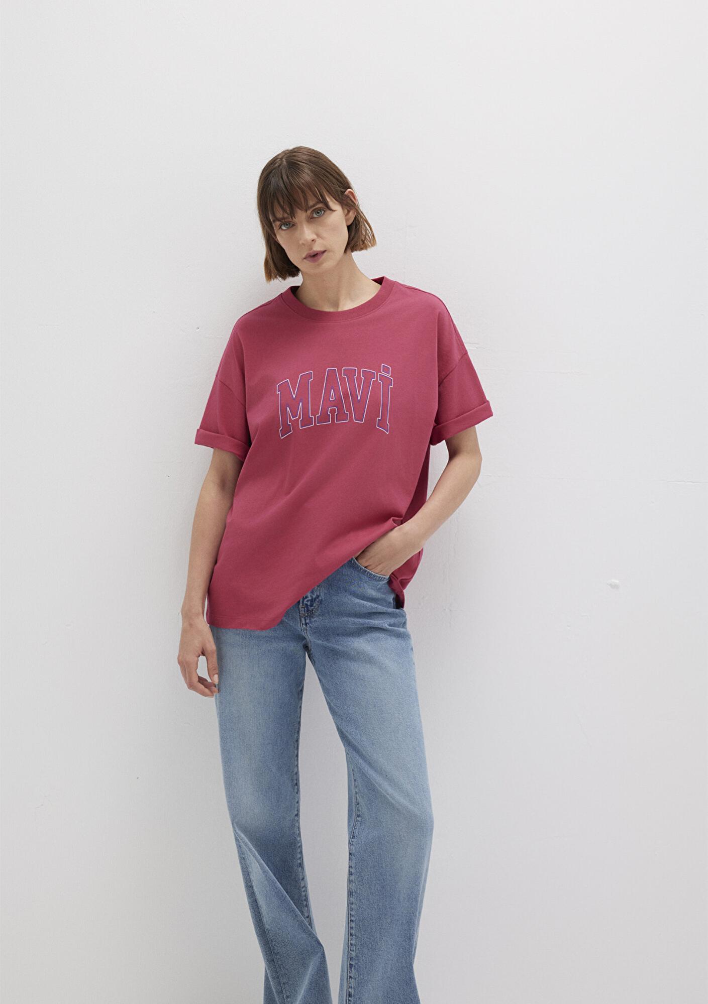 Mavi Mavi Logo Baskılı Pembe Tişört Regular Fit / Normal Kesim 1611193-70931