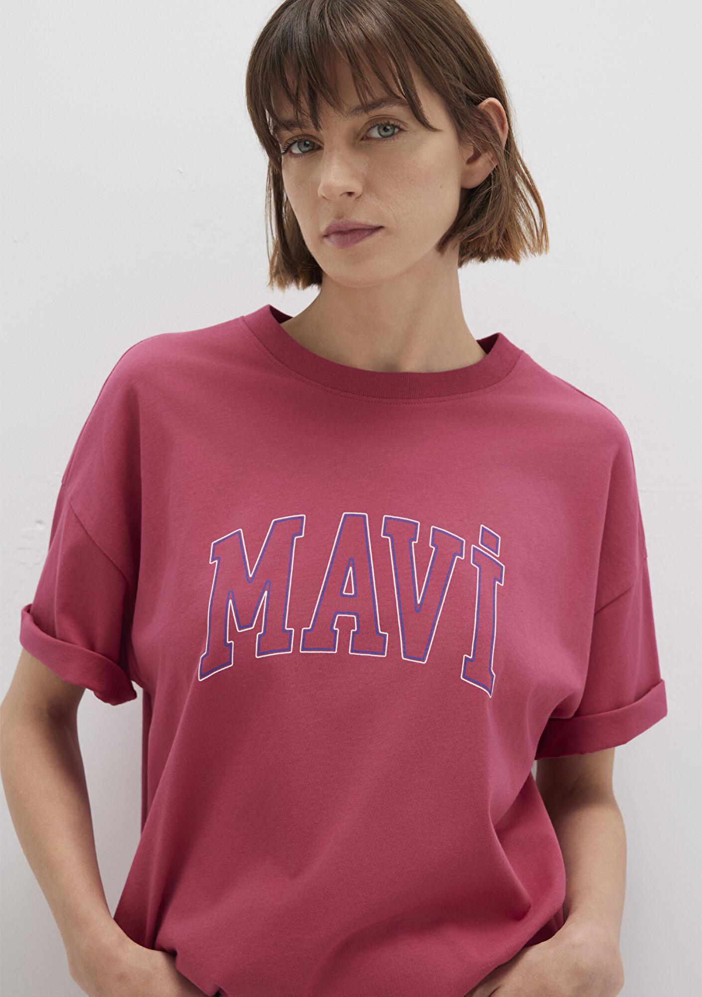 Mavi Mavi Logo Baskılı Pembe Tişört Regular Fit / Normal Kesim 1611193-70931