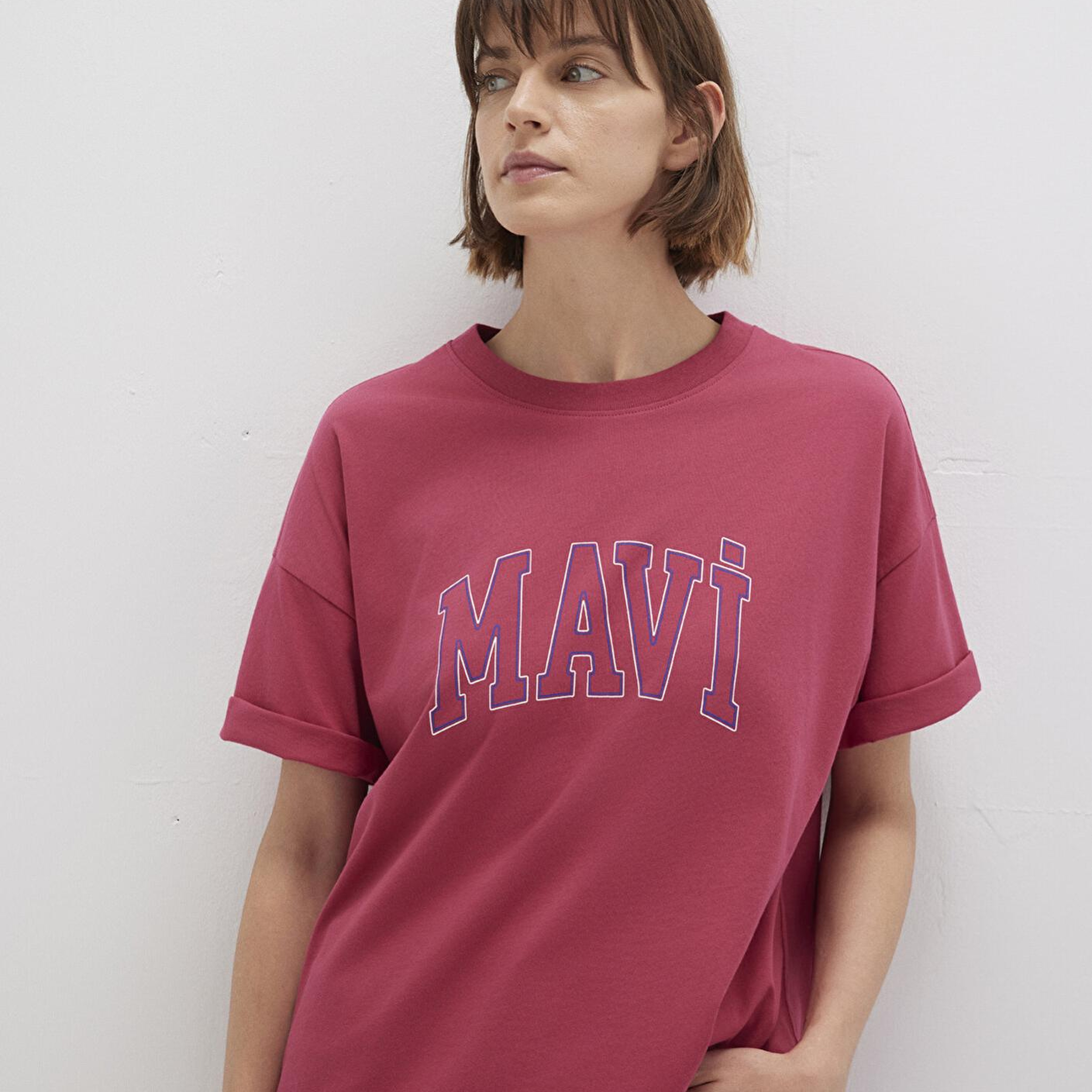 Mavi Mavi Logo Baskılı Pembe Tişört Regular Fit / Normal Kesim 1611193-70931