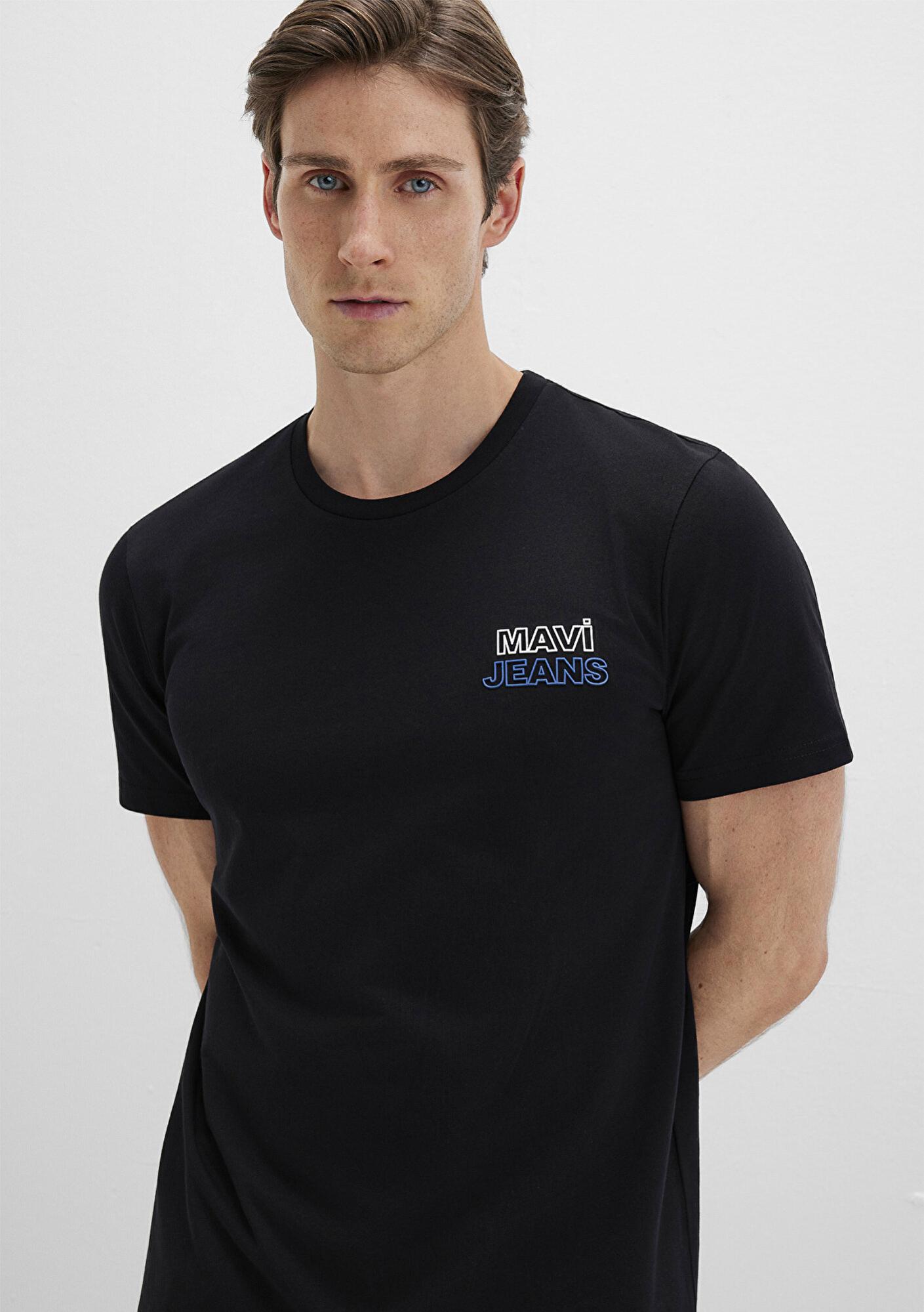 Mavi Mavi Jeans Baskılı Siyah Tişört Slim Fit / Dar Kesim 066841-900