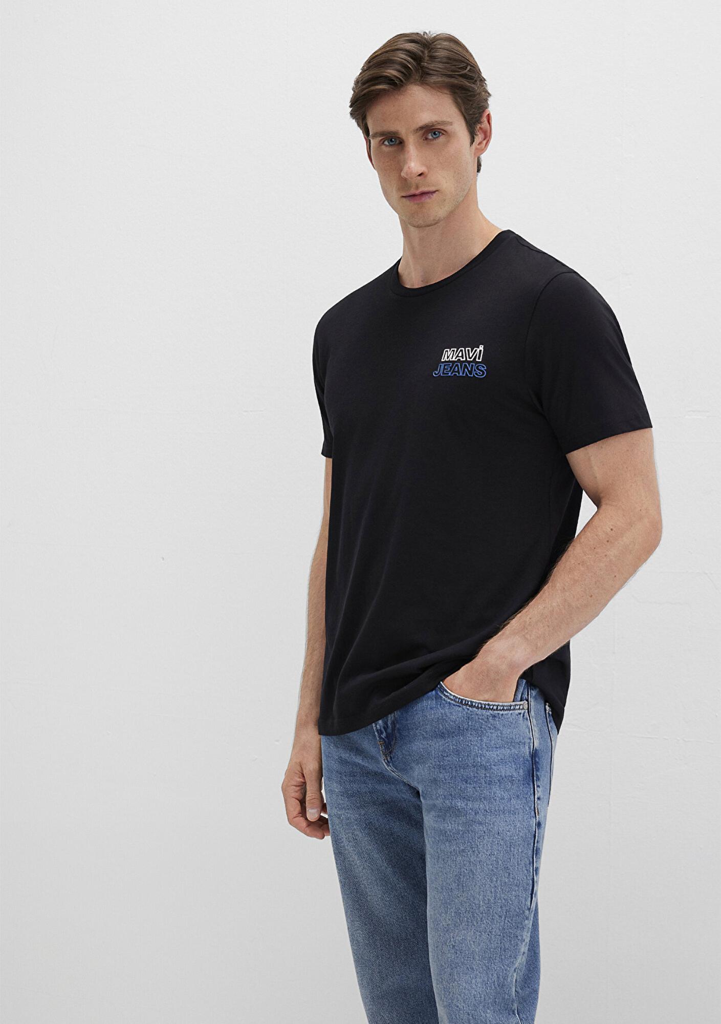 Mavi Mavi Jeans Baskılı Siyah Tişört Slim Fit / Dar Kesim 066841-900