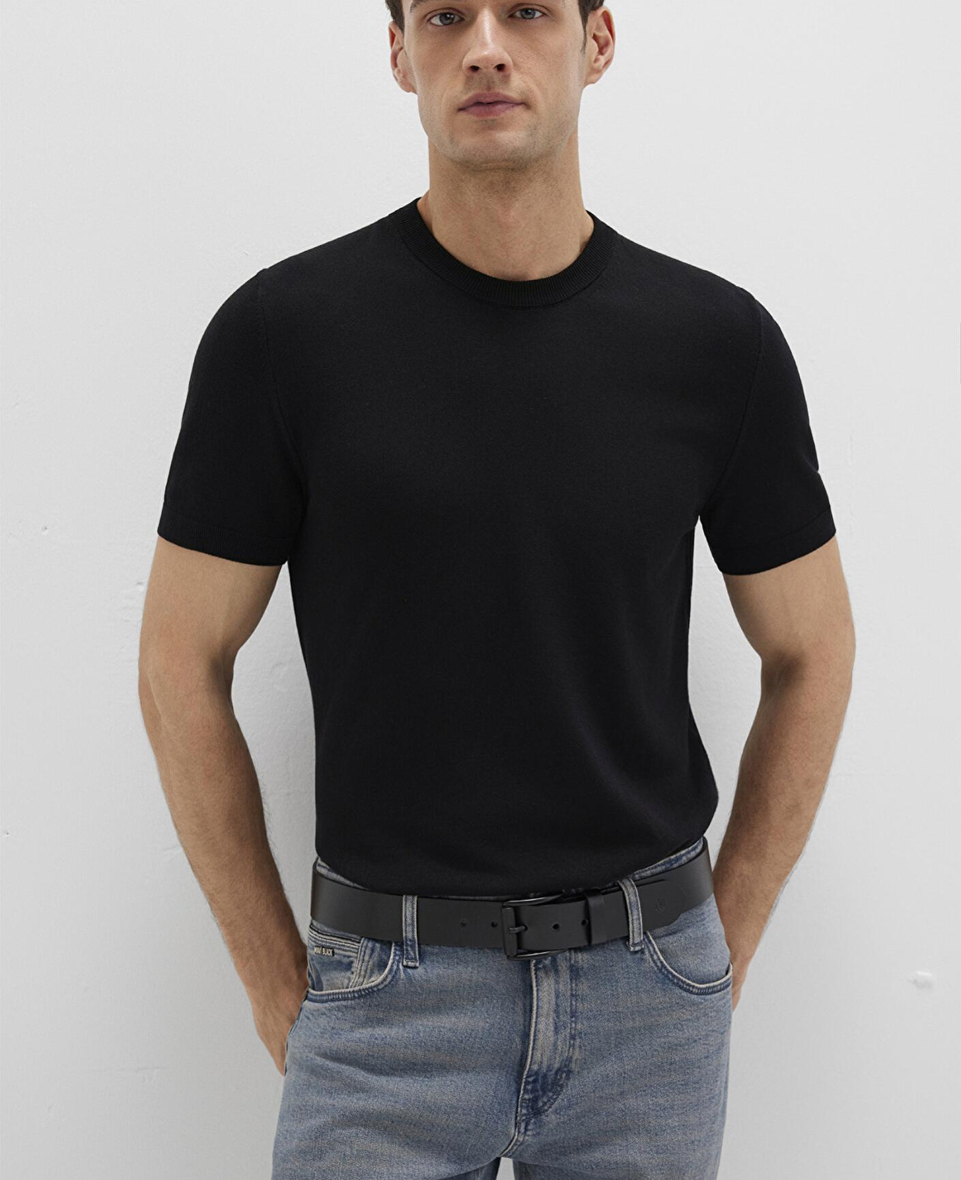 Mavi Siyah Deri Kemer 0910644-900