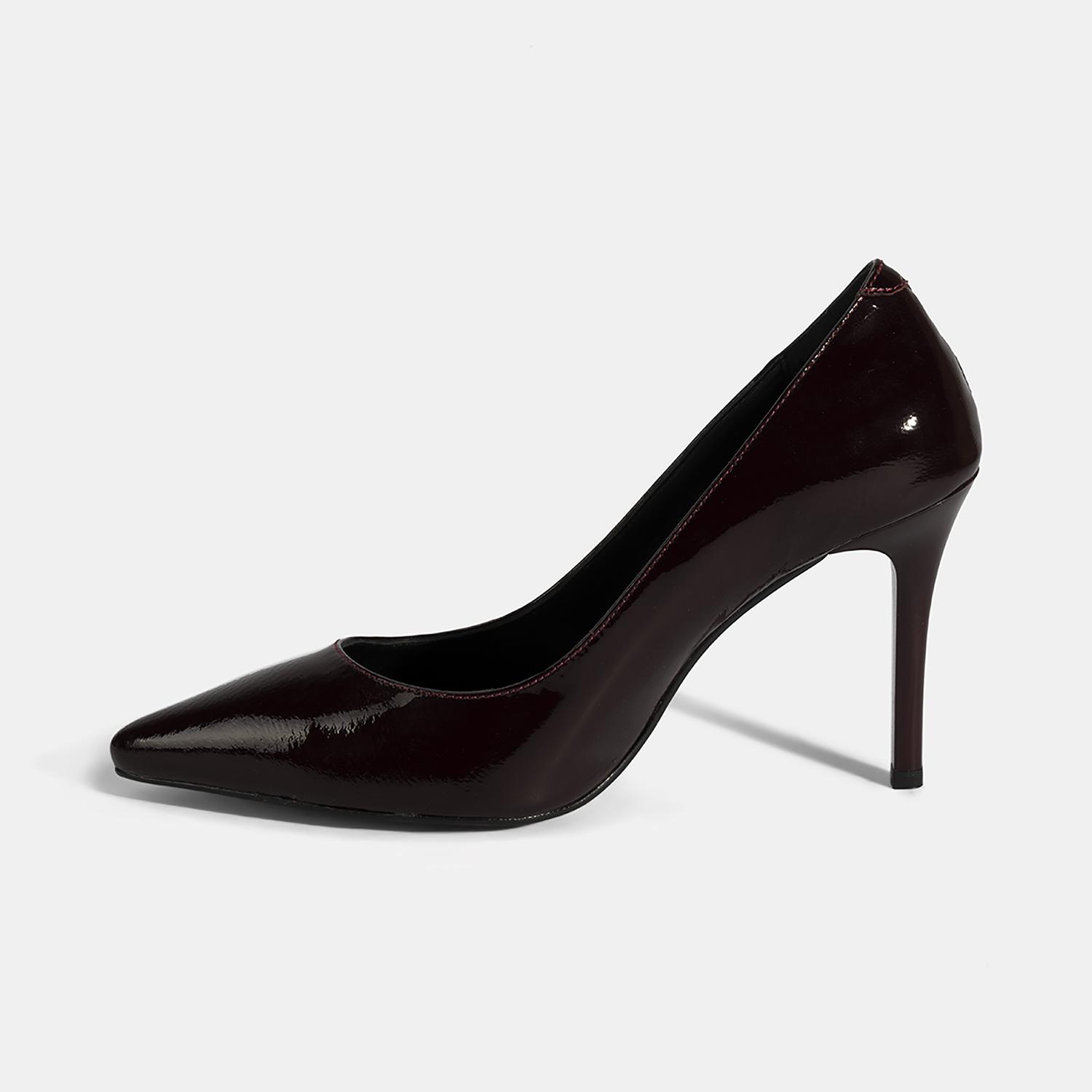 Kadın Bordo Deri Stiletto