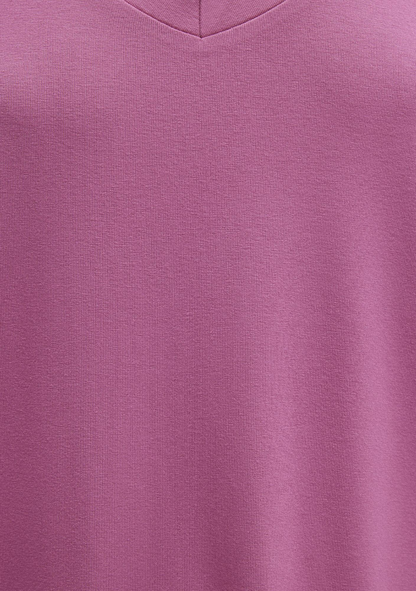 Mavi V Yaka Pembe Basic Viskoz Tişört Regular Fit / Normal Kesim 167714-70955