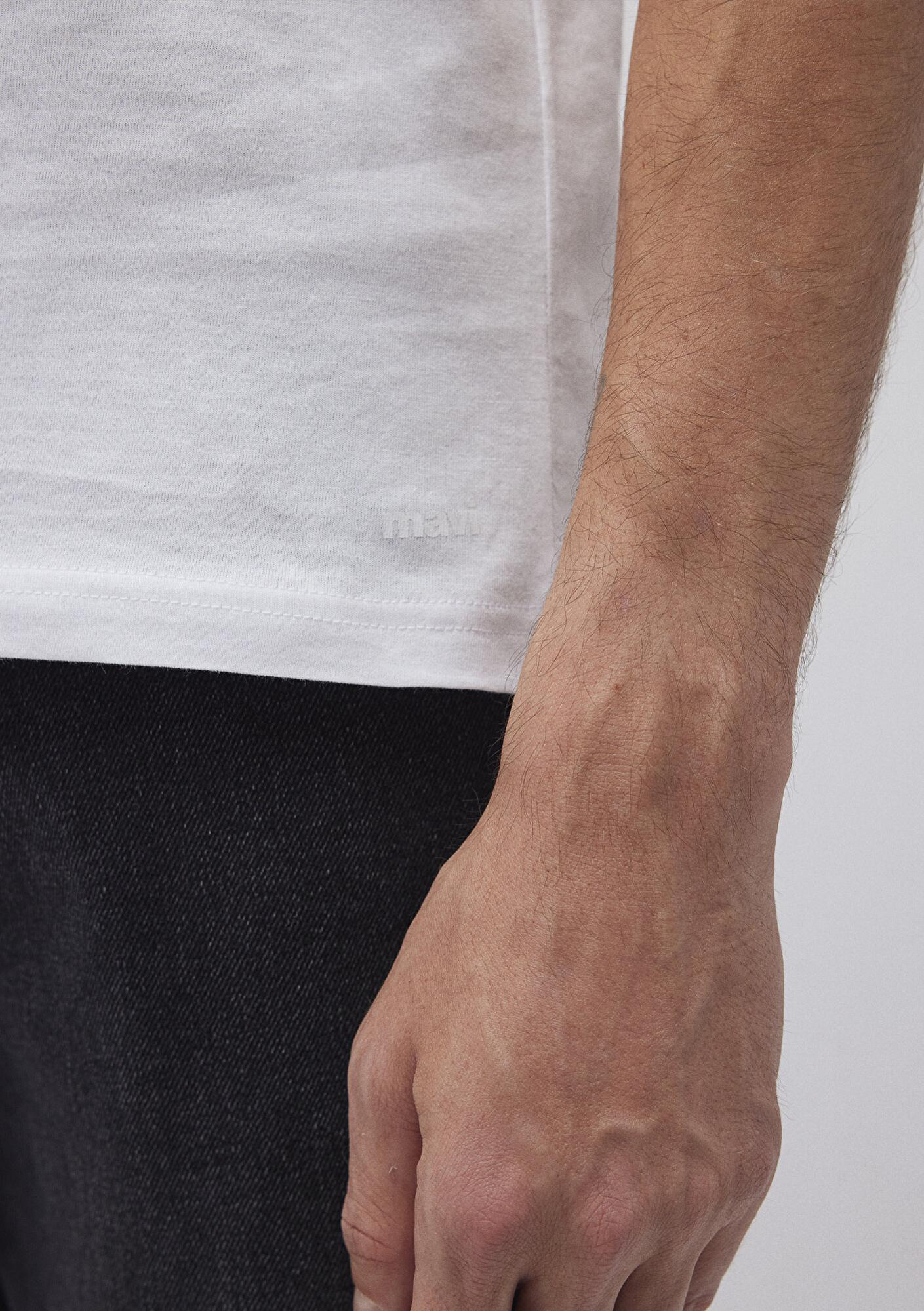 Mavi 2li Bisiklet Yaka Erkek Basic Tişört Slim Fit / Dar Kesim 0611288-620