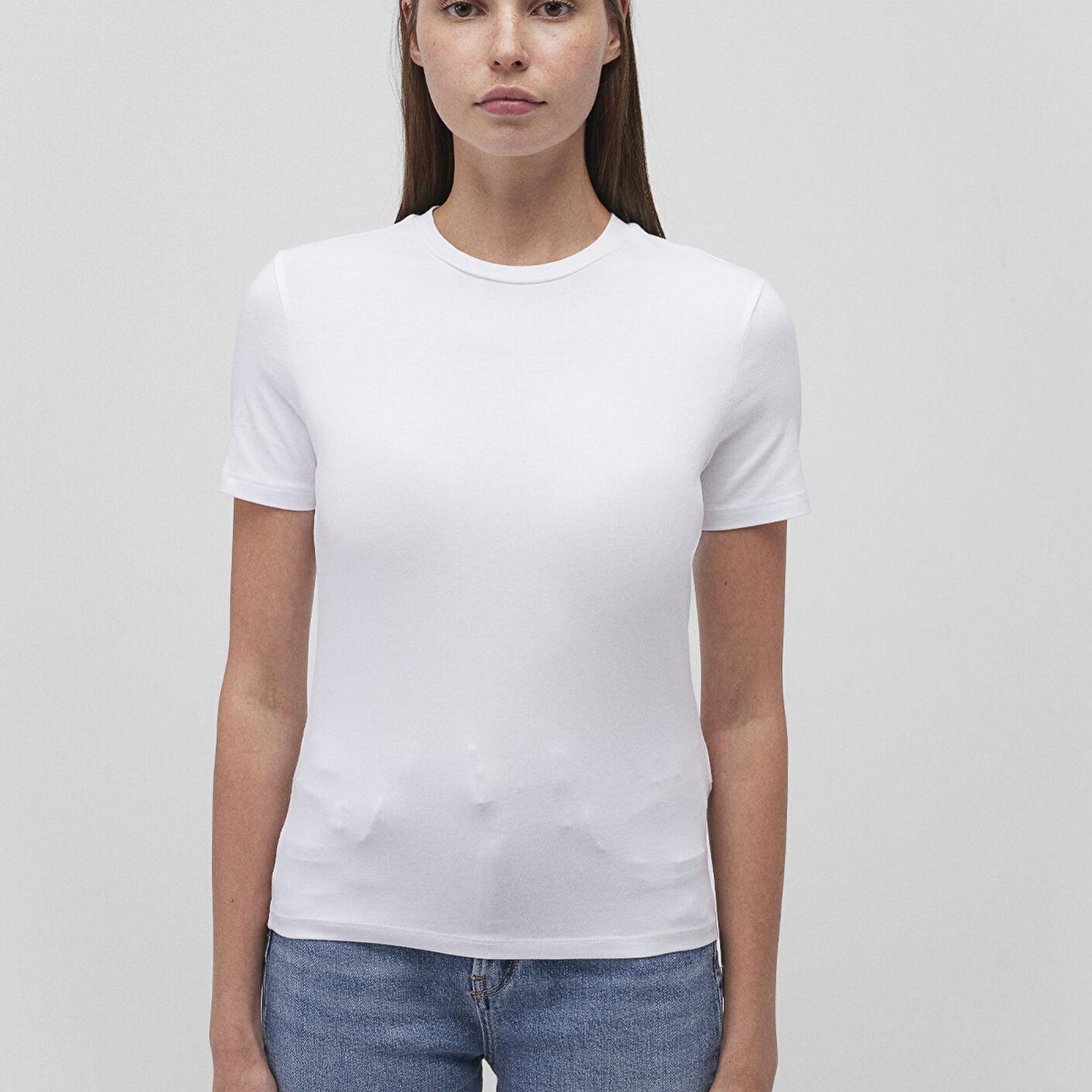 Mavi 2li Siyah Beyaz Kadın Basic Tişört Fitted / Vücuda Oturan Kesim 1611372-900