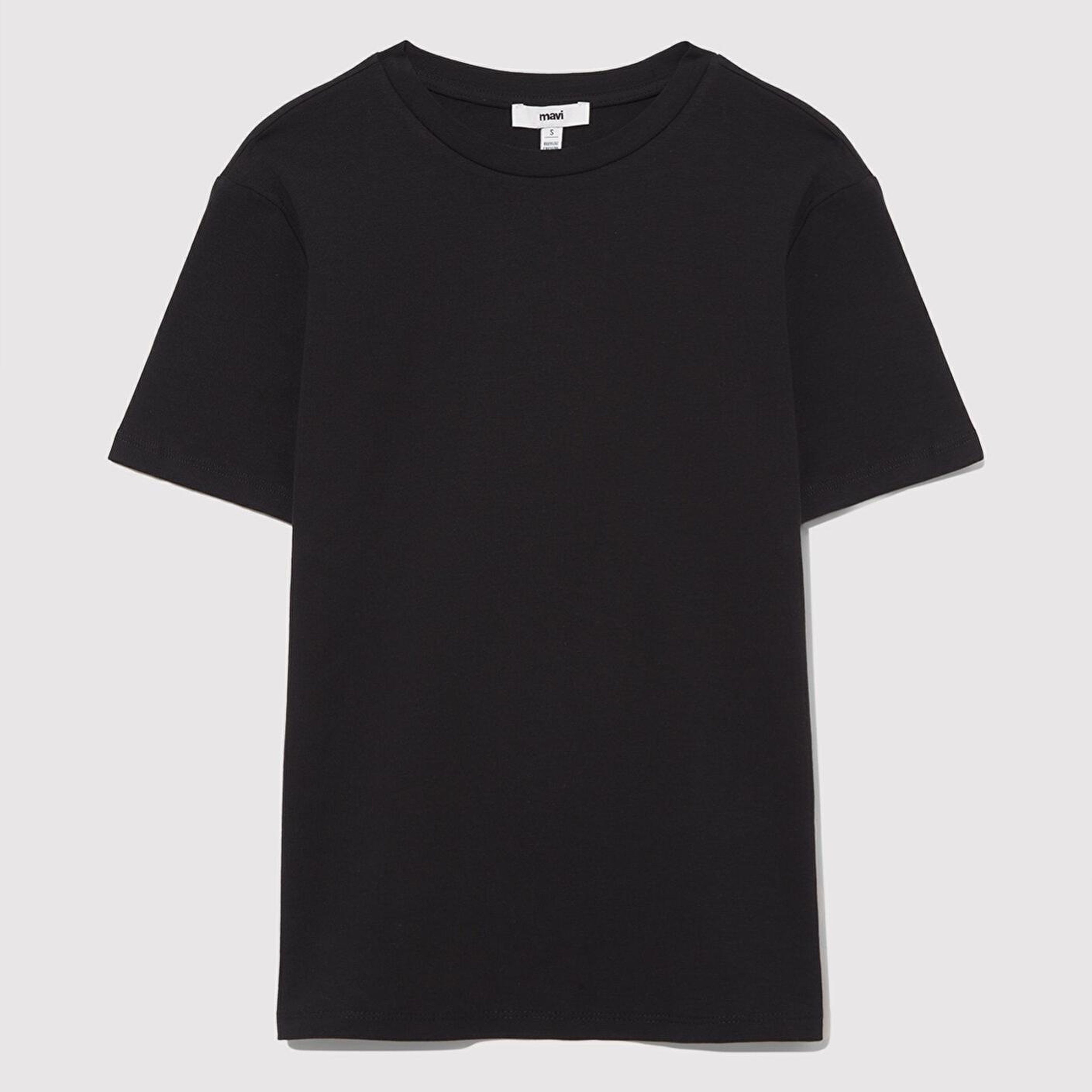 Mavi 2li Siyah Beyaz Kadın Basic Tişört Fitted / Vücuda Oturan Kesim 1611372-900