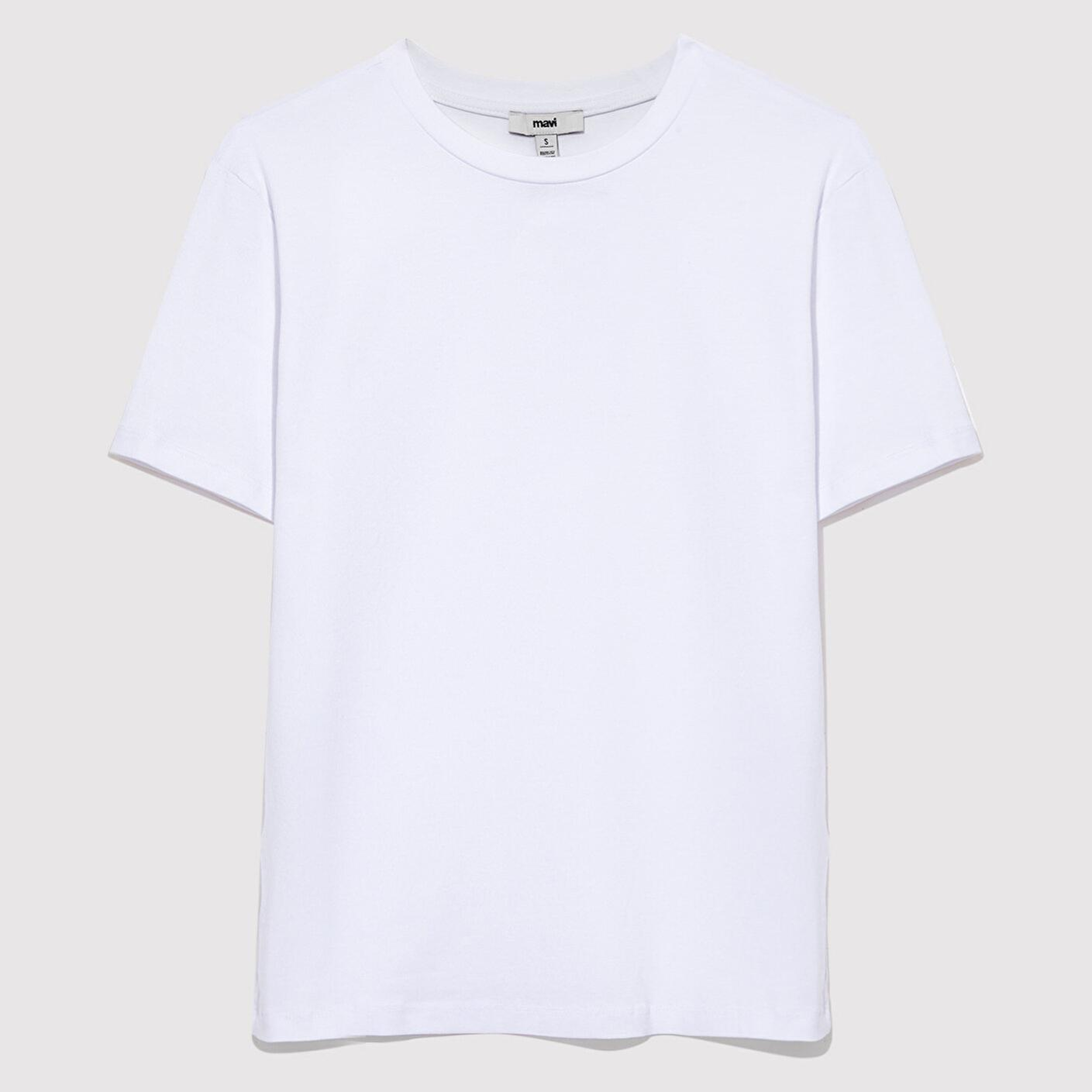 Mavi 2li Siyah Beyaz Kadın Basic Tişört Fitted / Vücuda Oturan Kesim 1611372-900