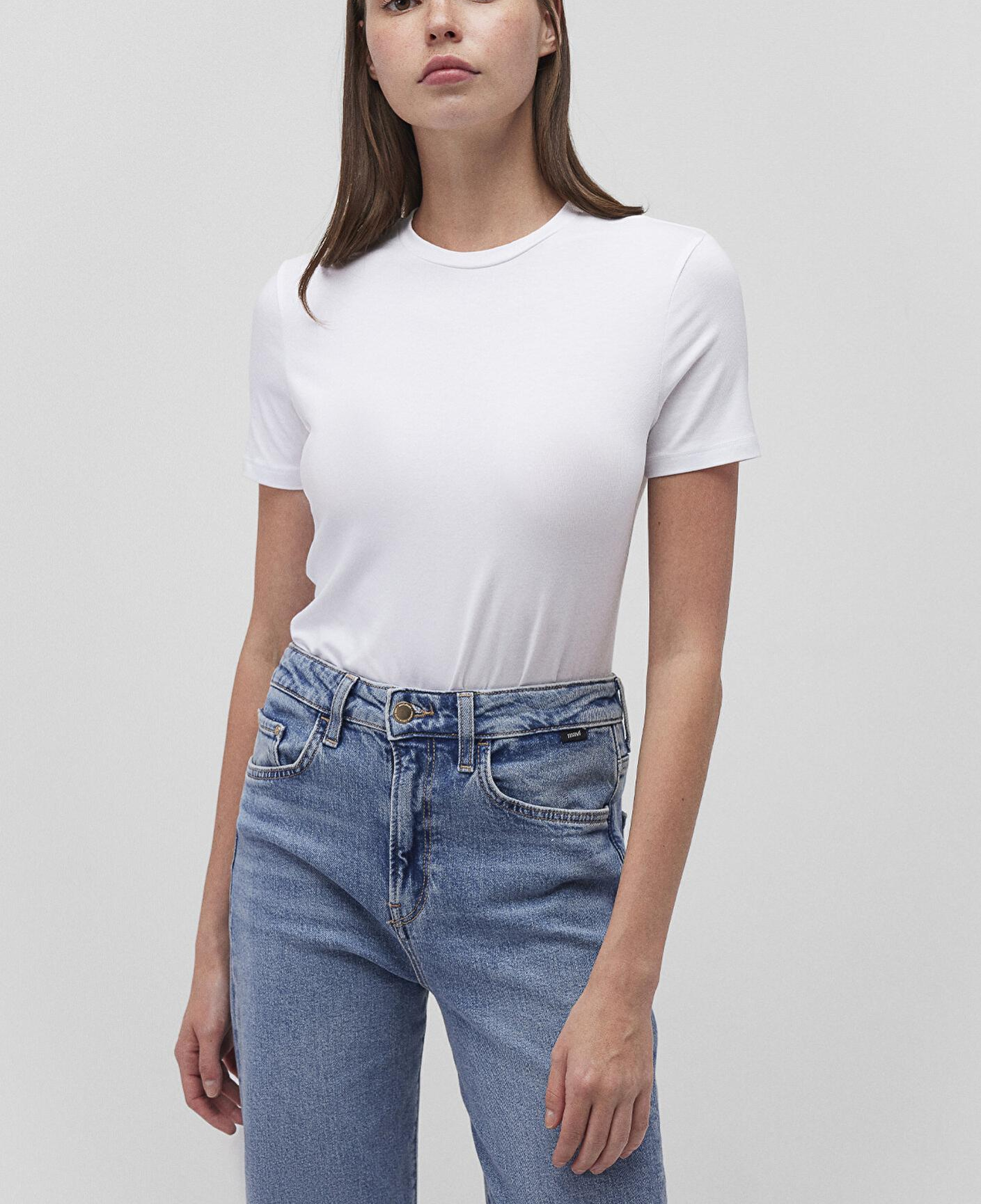 Mavi 2li Siyah Beyaz Kadın Basic Tişört Fitted / Vücuda Oturan Kesim 1611372-900