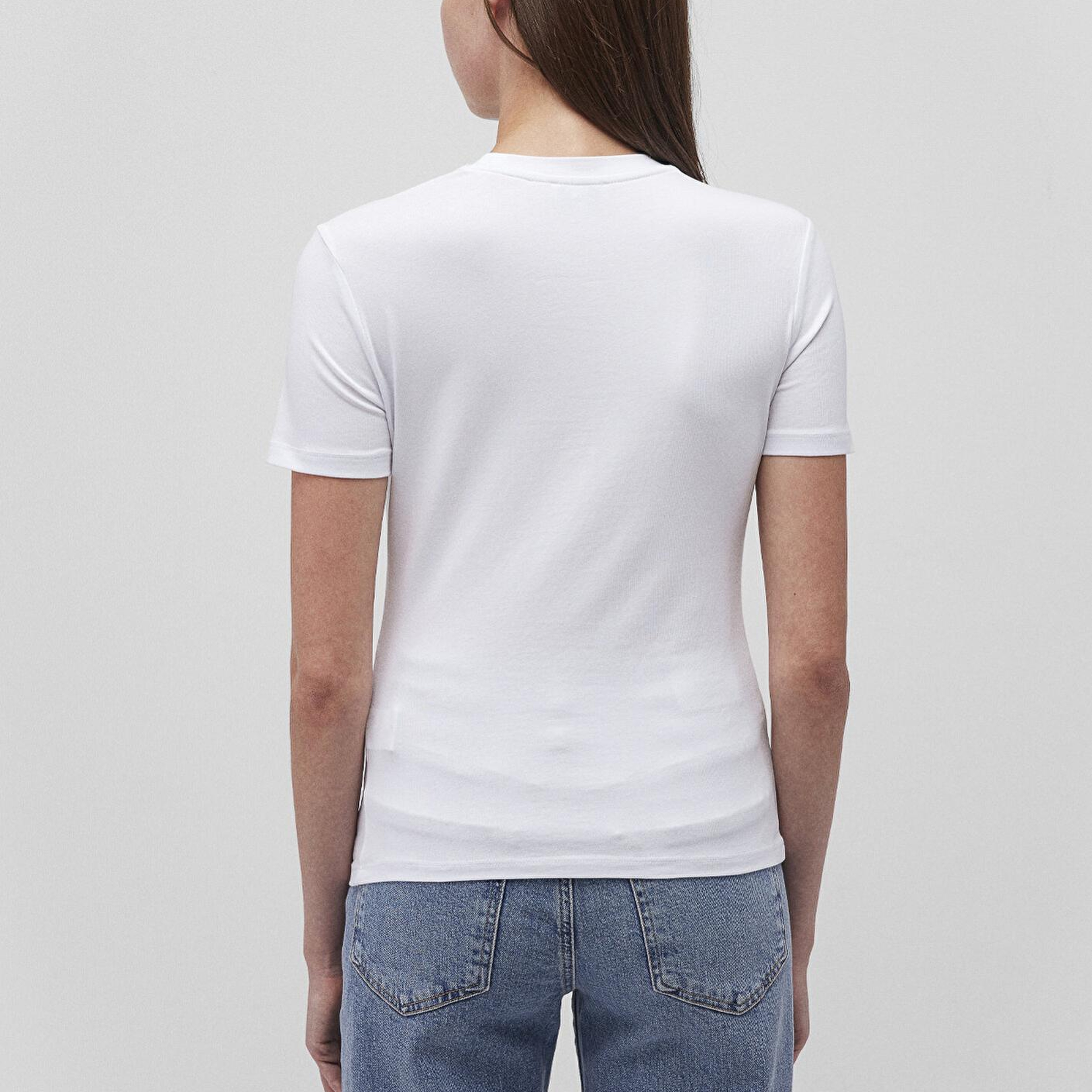 Mavi 2li Siyah Beyaz Kadın Basic Tişört Fitted / Vücuda Oturan Kesim 1611372-900