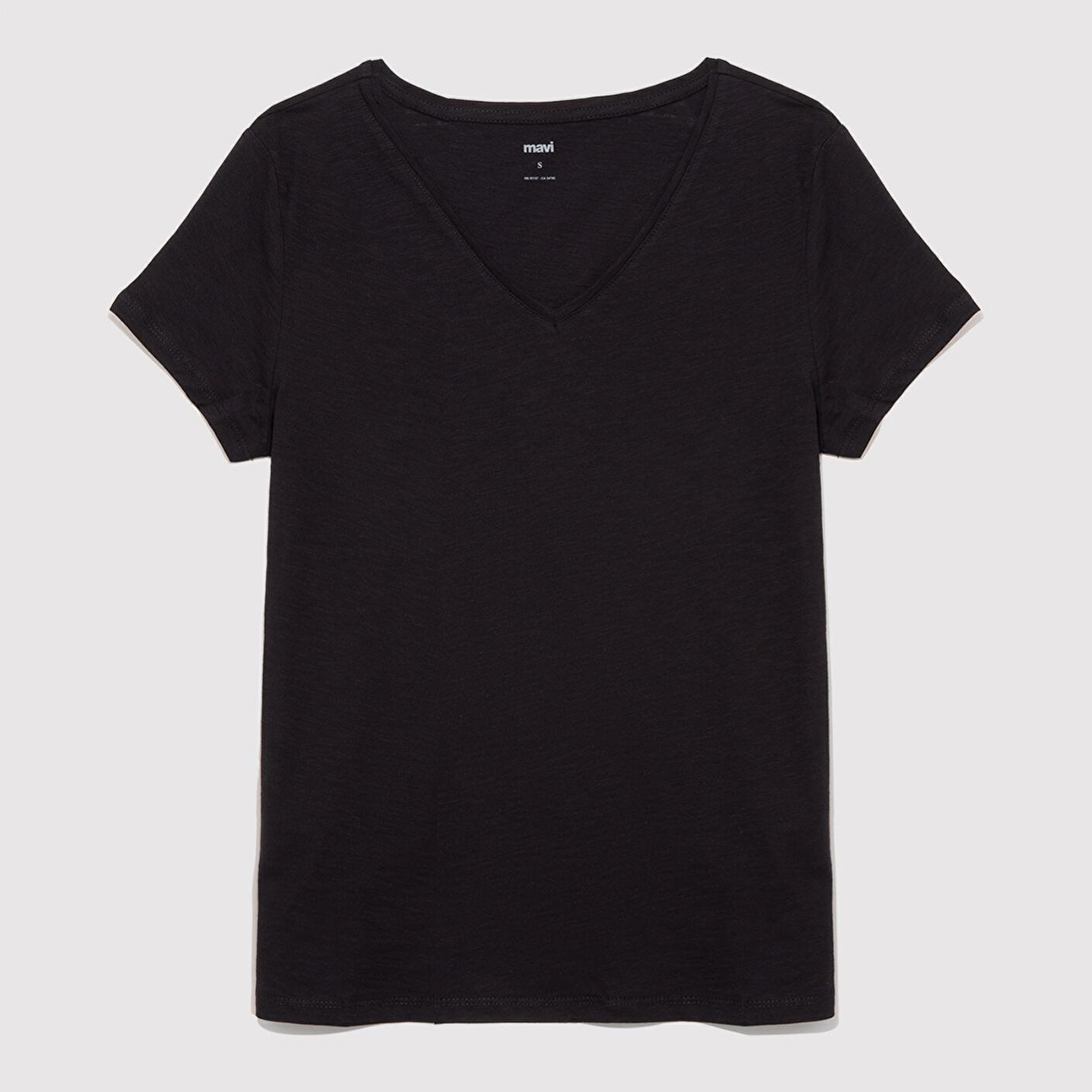 Mavi 2li Siyah Beyaz Kadın V Yaka Basic Tişört Slim Fit / Dar Kesim 1611371-900