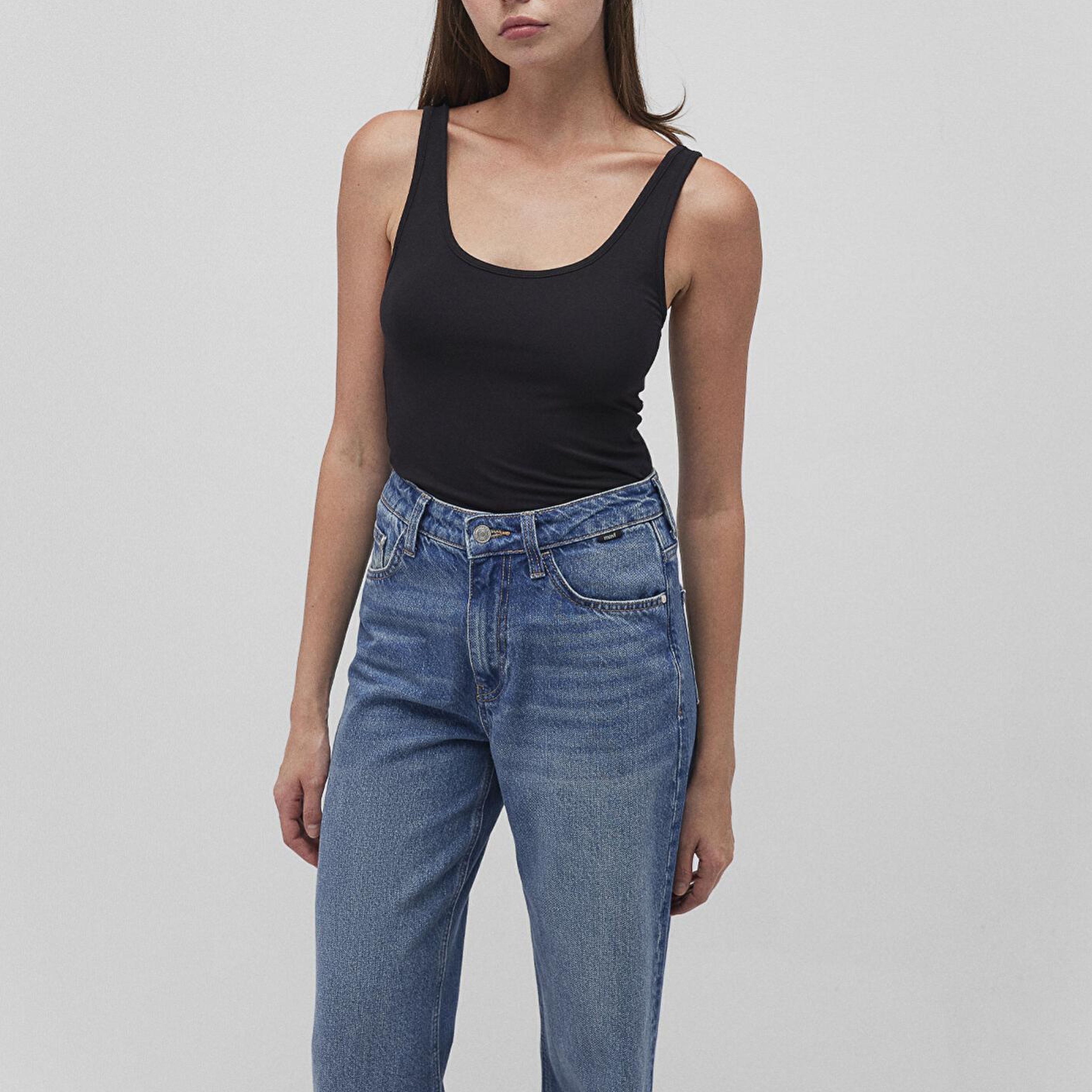 Mavi 2 li Siyah Beyaz Kadın Basic Atlet Fitted / Vücuda Oturan Kesim 1611367-900