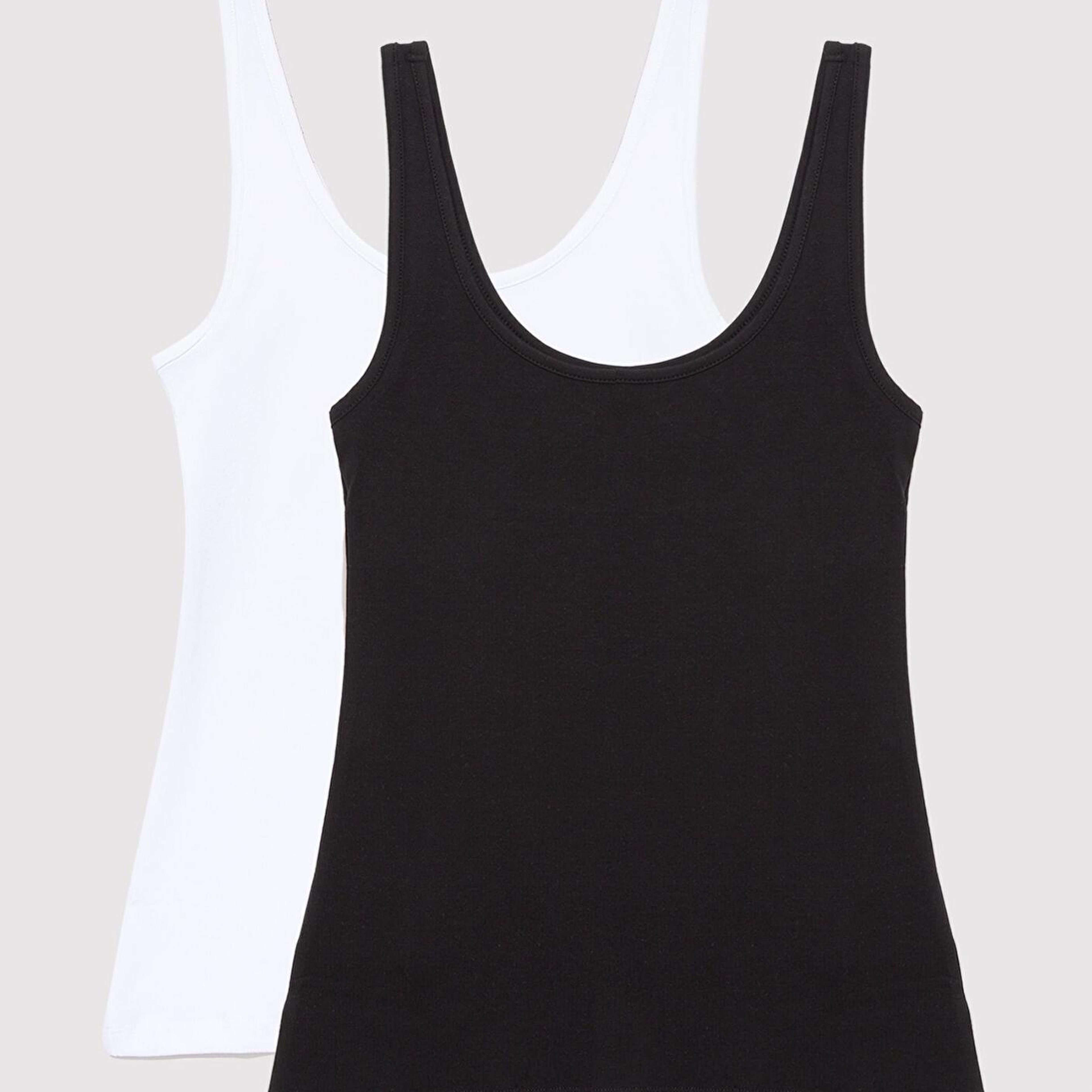 Mavi 2 li Siyah Beyaz Kadın Basic Atlet Fitted / Vücuda Oturan Kesim 1611367-900