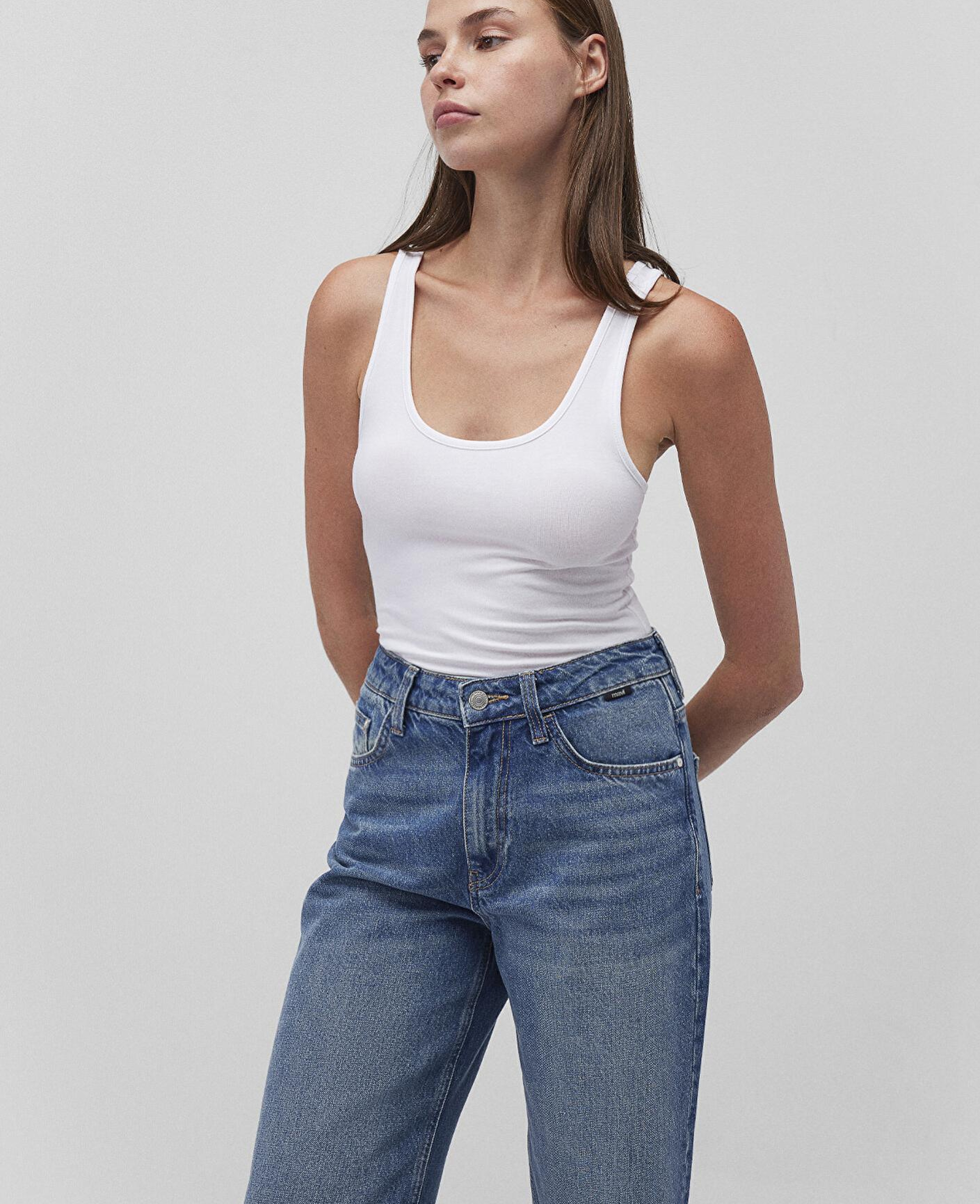 Mavi 2 li Siyah Beyaz Kadın Basic Atlet Fitted / Vücuda Oturan Kesim 1611367-900