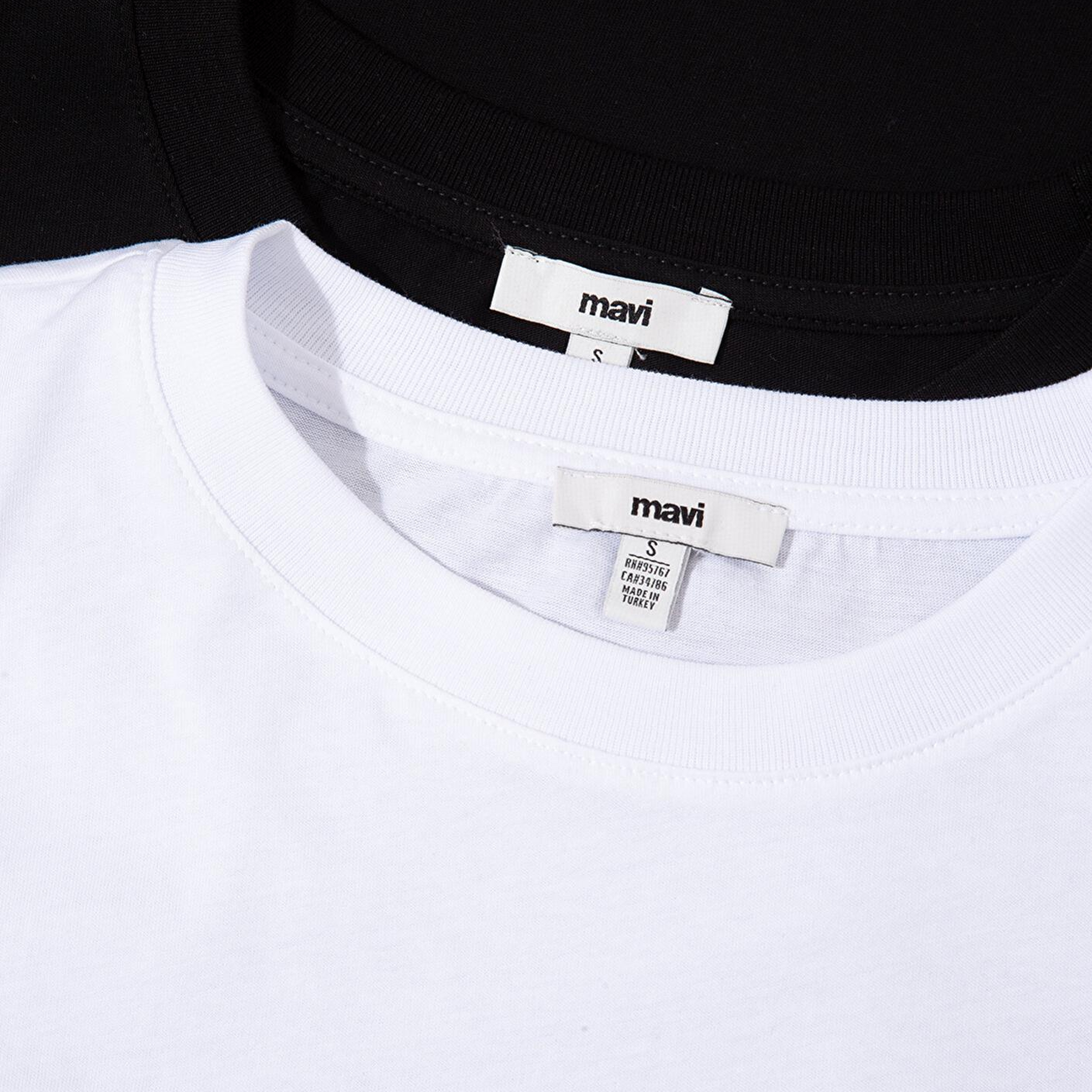 Mavi 2li Kadın Basic Tişört Regular Fit / Normal Kesim 1611366-900