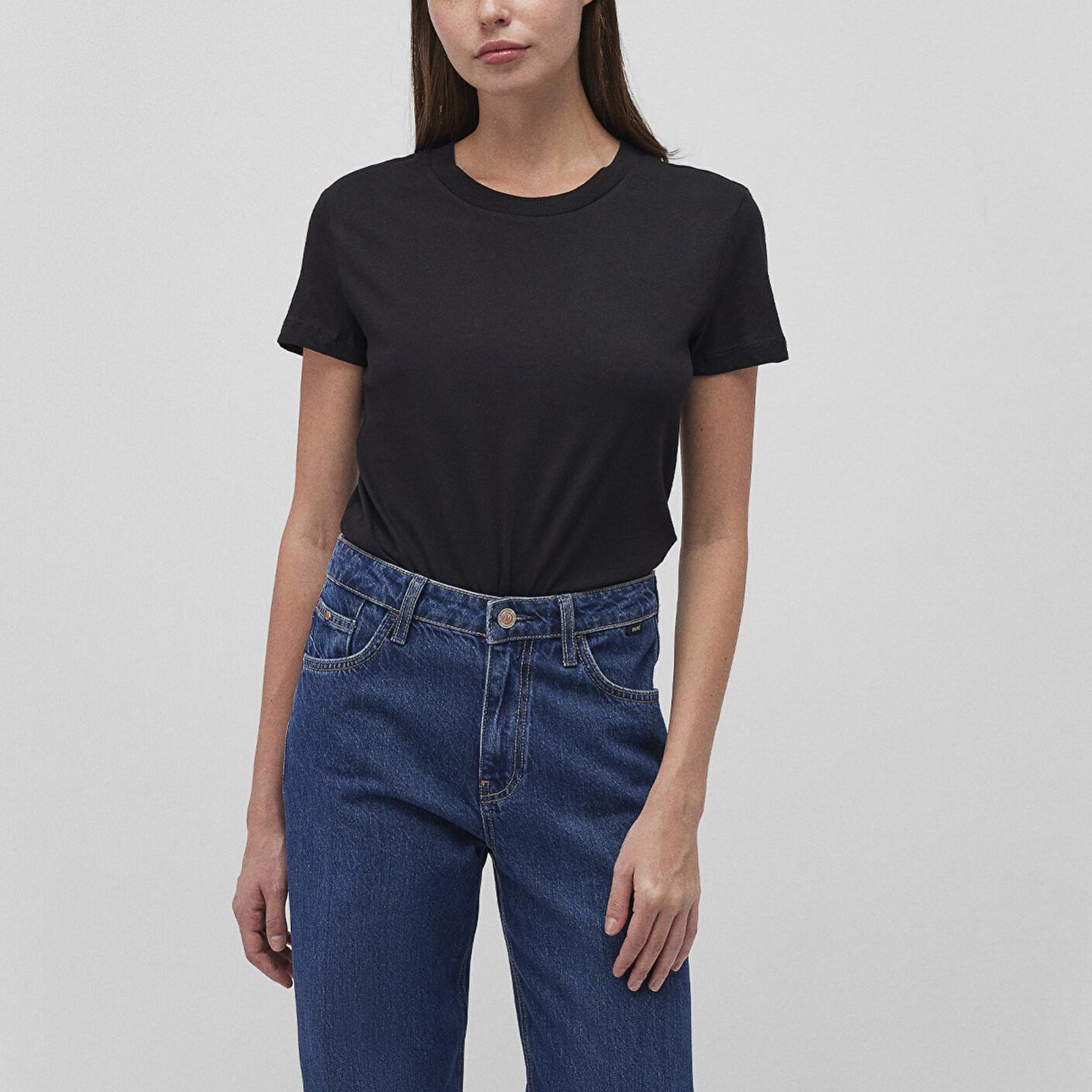 Mavi 2li Fitted Kadın Basic Tişört Fitted / Vücuda Oturan Kesim 1611365-900