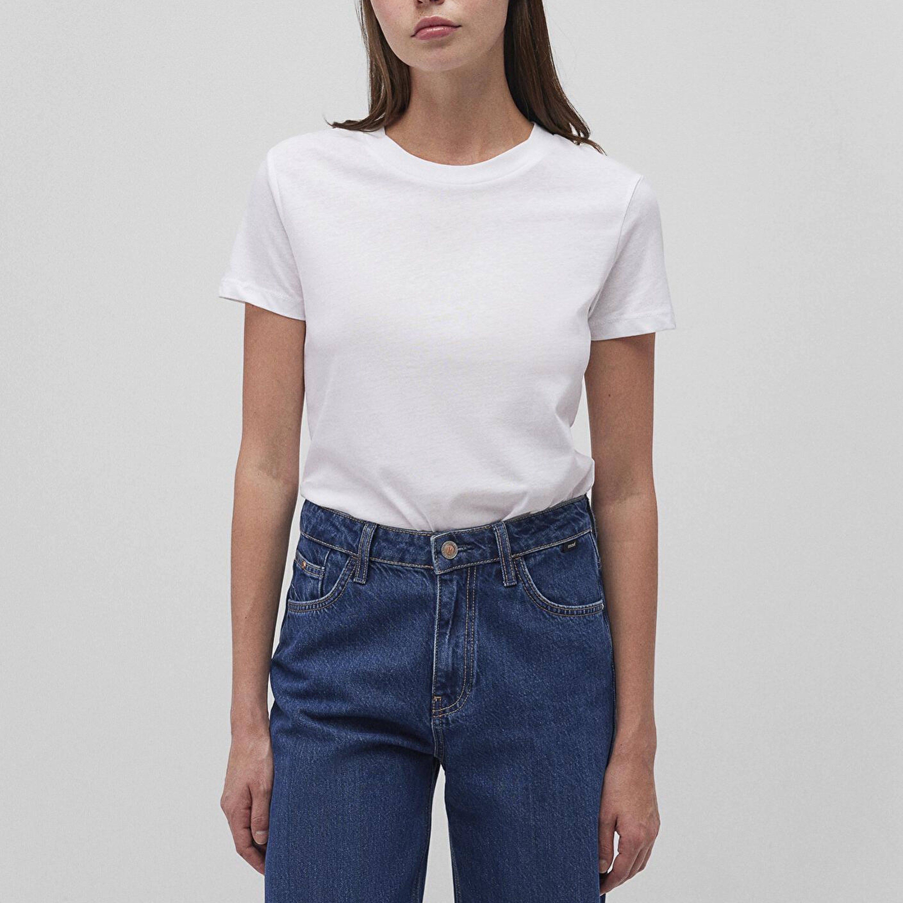 Mavi 2li Fitted Kadın Basic Tişört Fitted / Vücuda Oturan Kesim 1611365-900