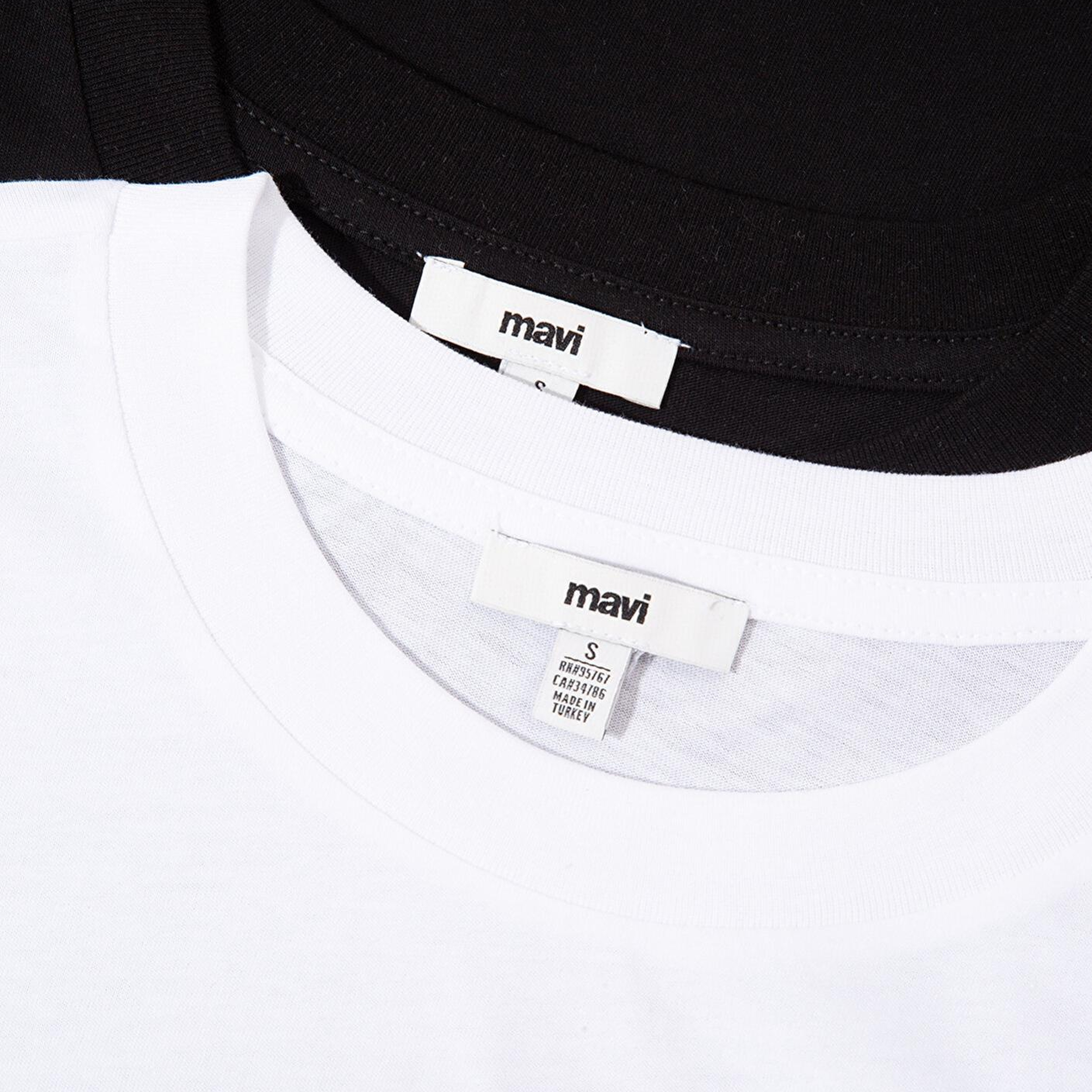 Mavi 2li Fitted Kadın Basic Tişört Fitted / Vücuda Oturan Kesim 1611365-900