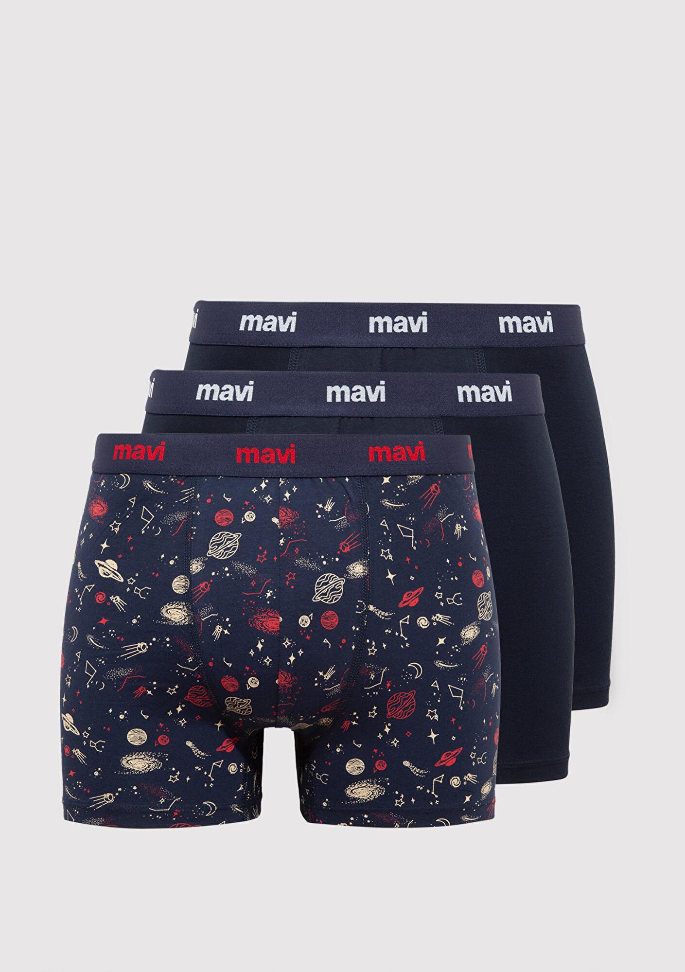 Mavi 3lü Lacivert Boxer 0910616-900
