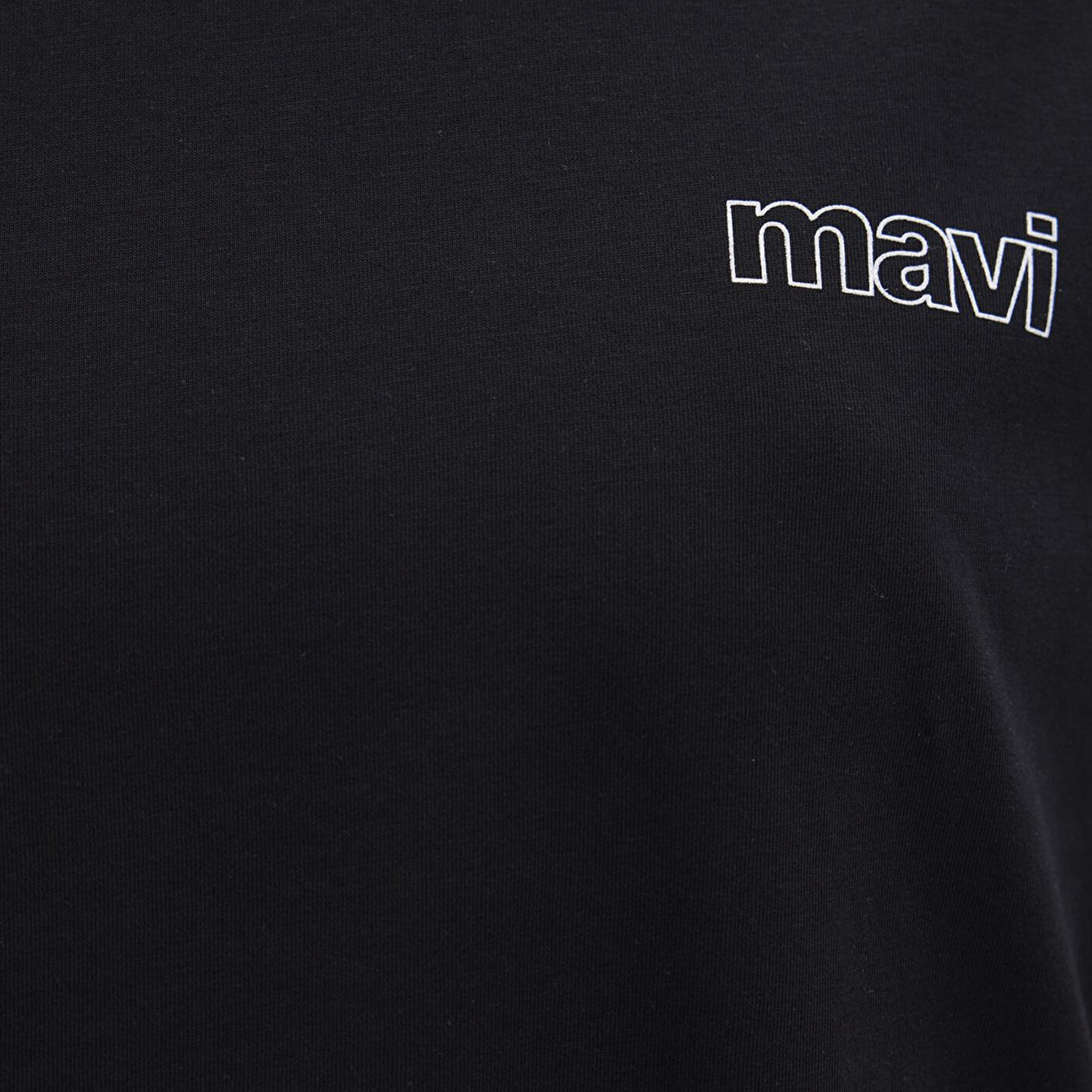 Mavi Mavi Logo Baskılı Siyah Tişört Loose Fit / Bol Rahat Kesim 1611309-900