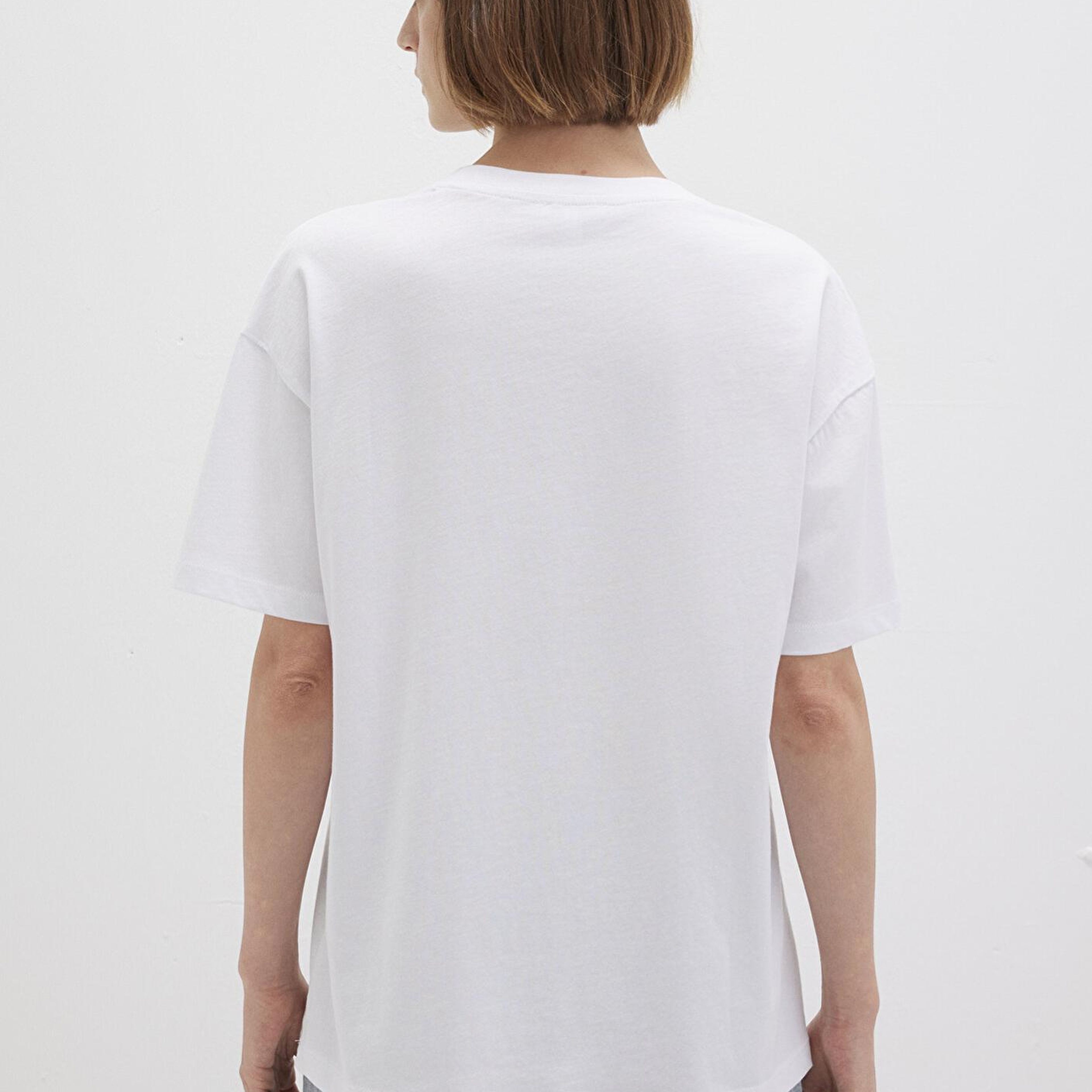 Mavi Mavi Logo Baskılı Beyaz Tişört Loose Fit / Bol Rahat Kesim 1611309-620