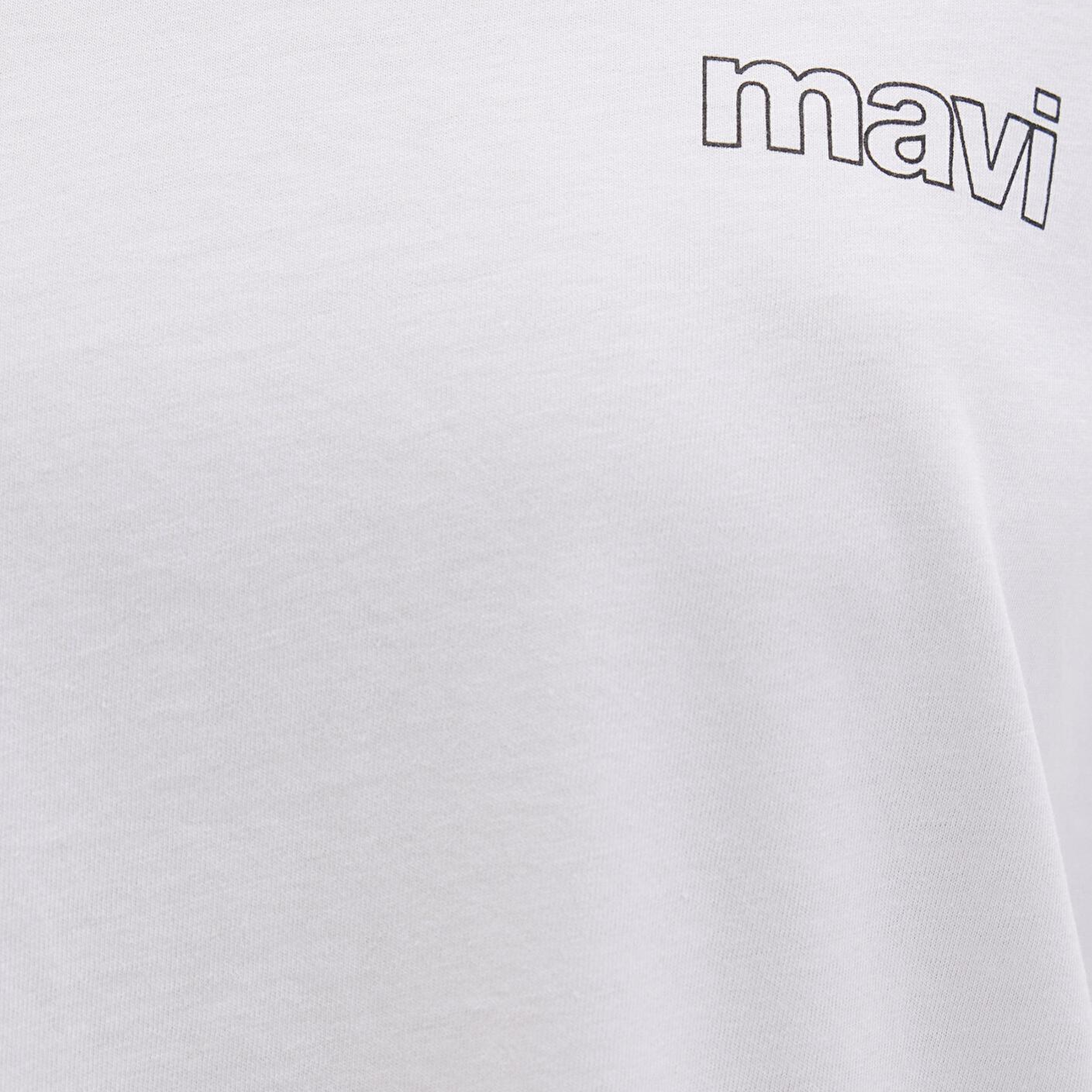 Mavi Mavi Logo Baskılı Beyaz Tişört Loose Fit / Bol Rahat Kesim 1611309-620