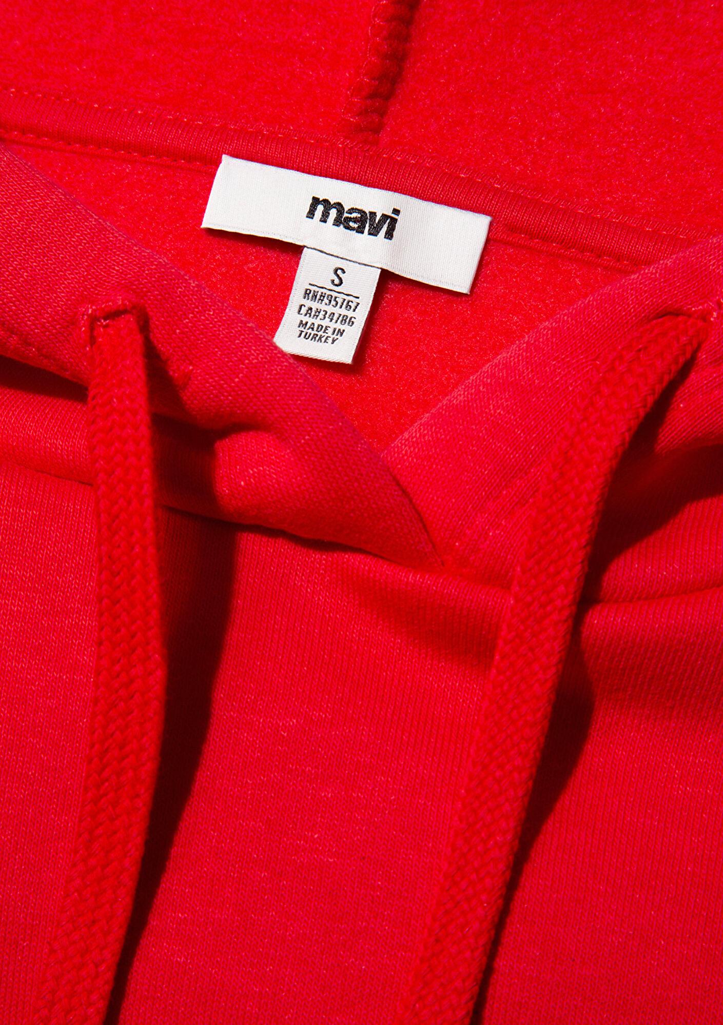 Mavi Mavi Logo Baskılı Kapüşonlu Kırmızı Sweatshirt 1600361-82054
