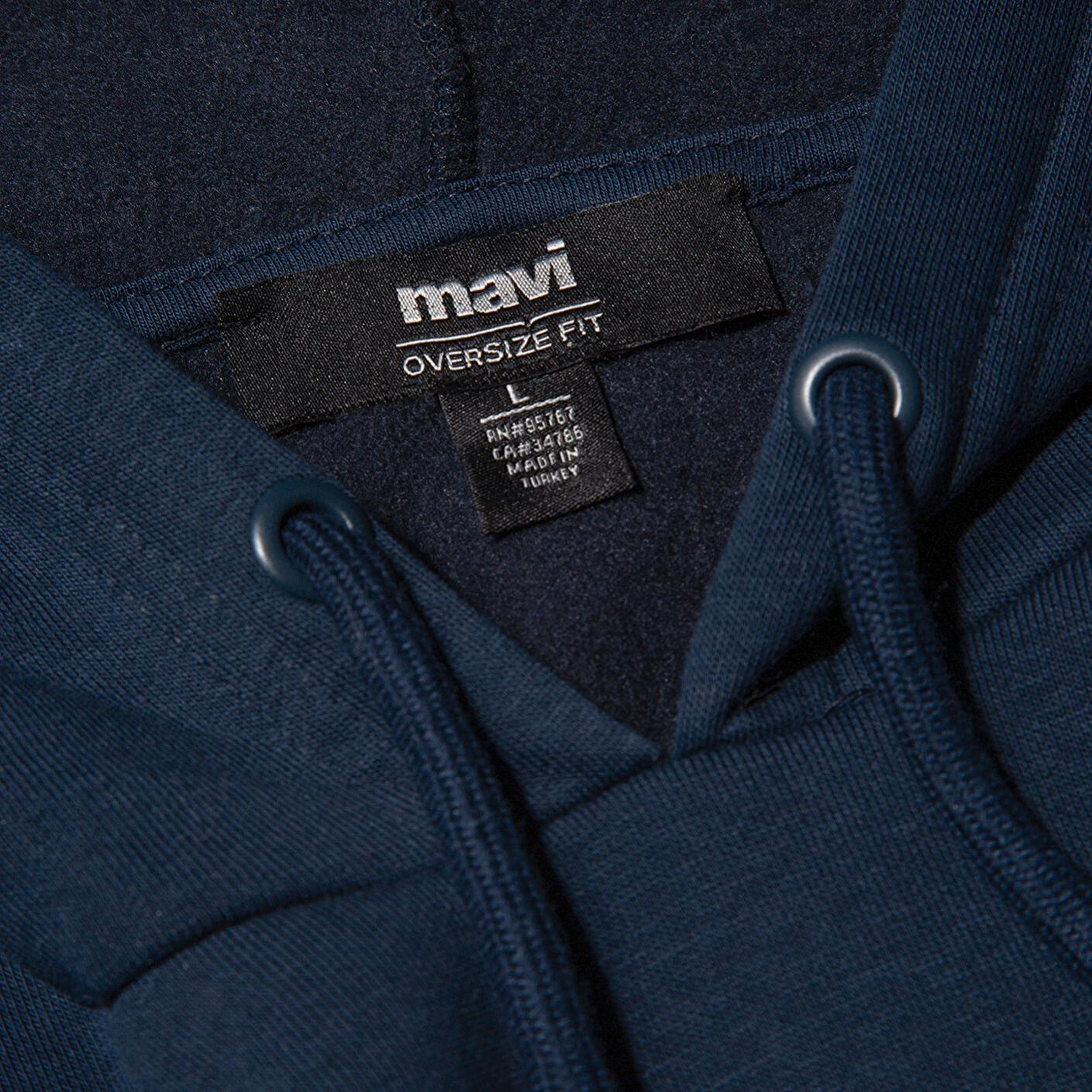 Mavi Mavi Logo Baskılı Kapüşonlu Lacivert Sweatshirt 067149-29743