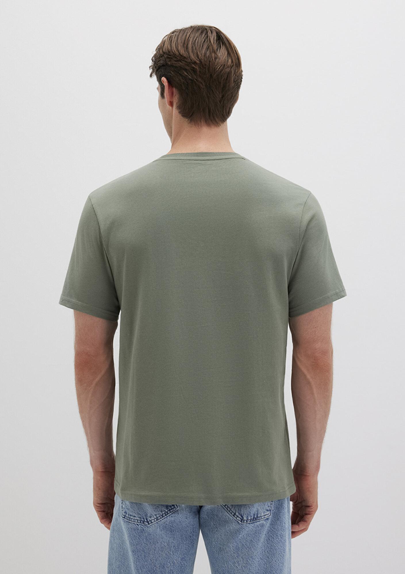Mavi Mavi Logo Baskılı Haki Tişört Regular Fit / Normal Kesim 0610943-80692