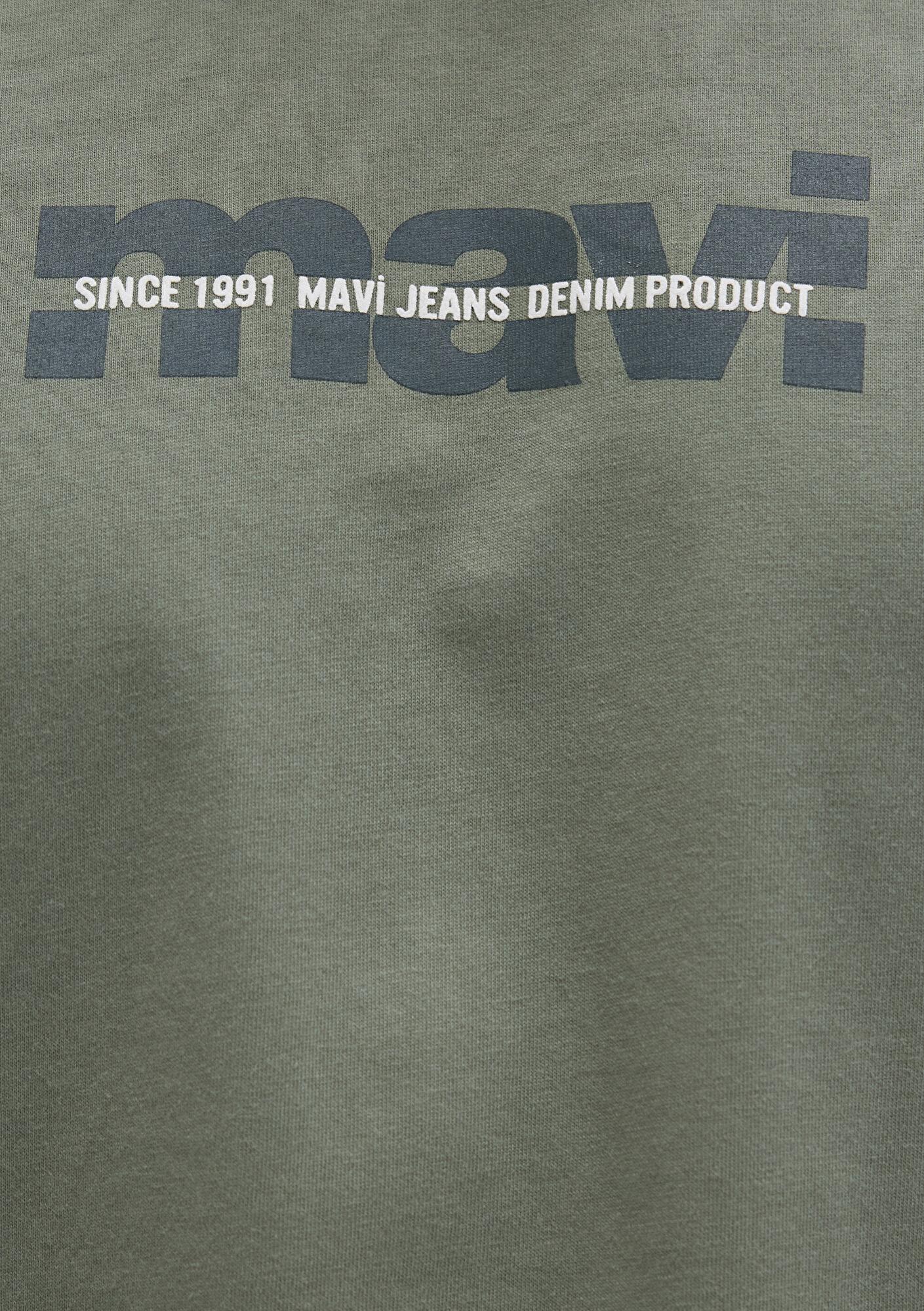 Mavi Mavi Logo Baskılı Haki Tişört Regular Fit / Normal Kesim 0610943-80692