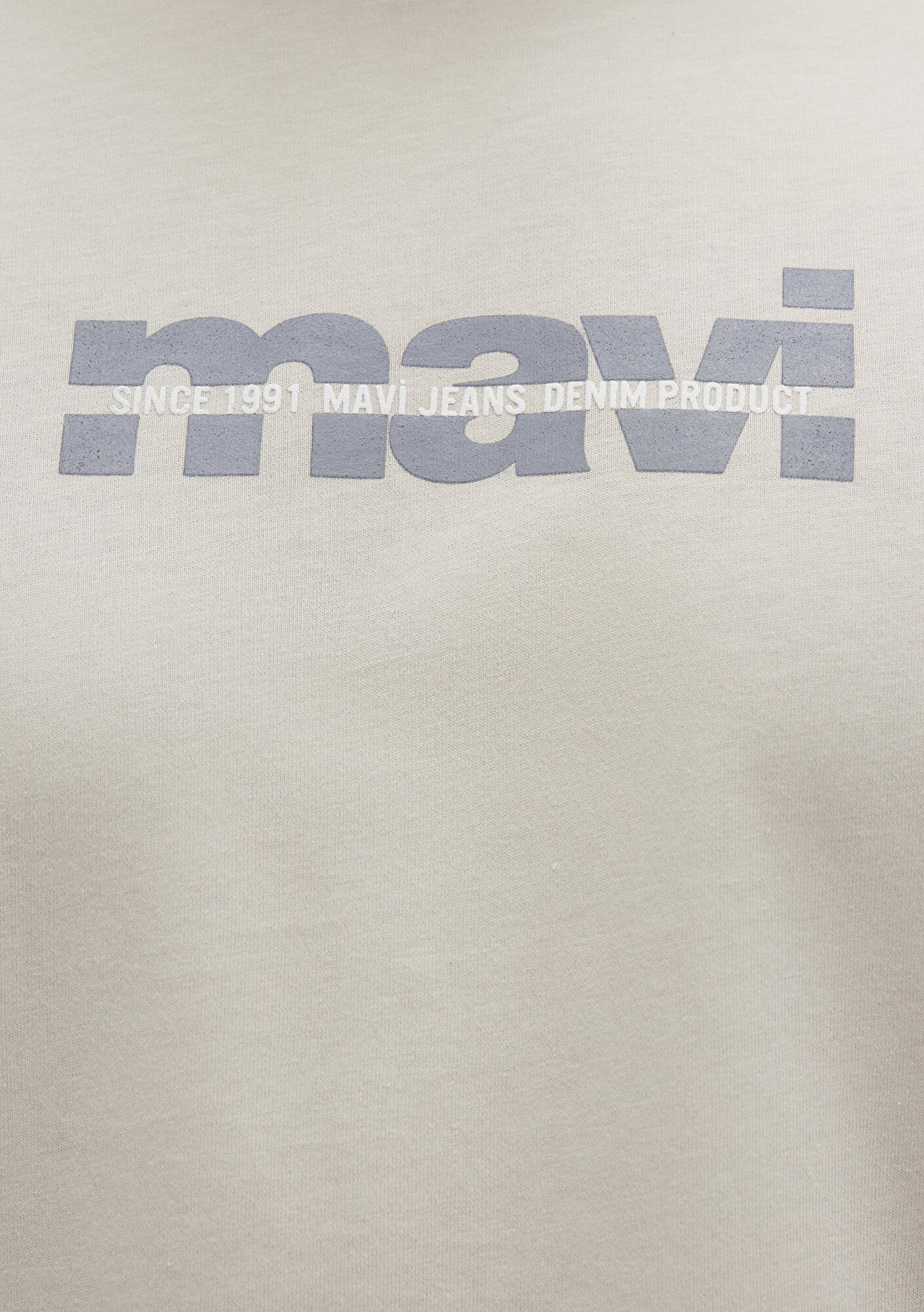 Mavi Mavi Logo Baskılı Bej Tişört Regular Fit / Normal Kesim 0610943-70144