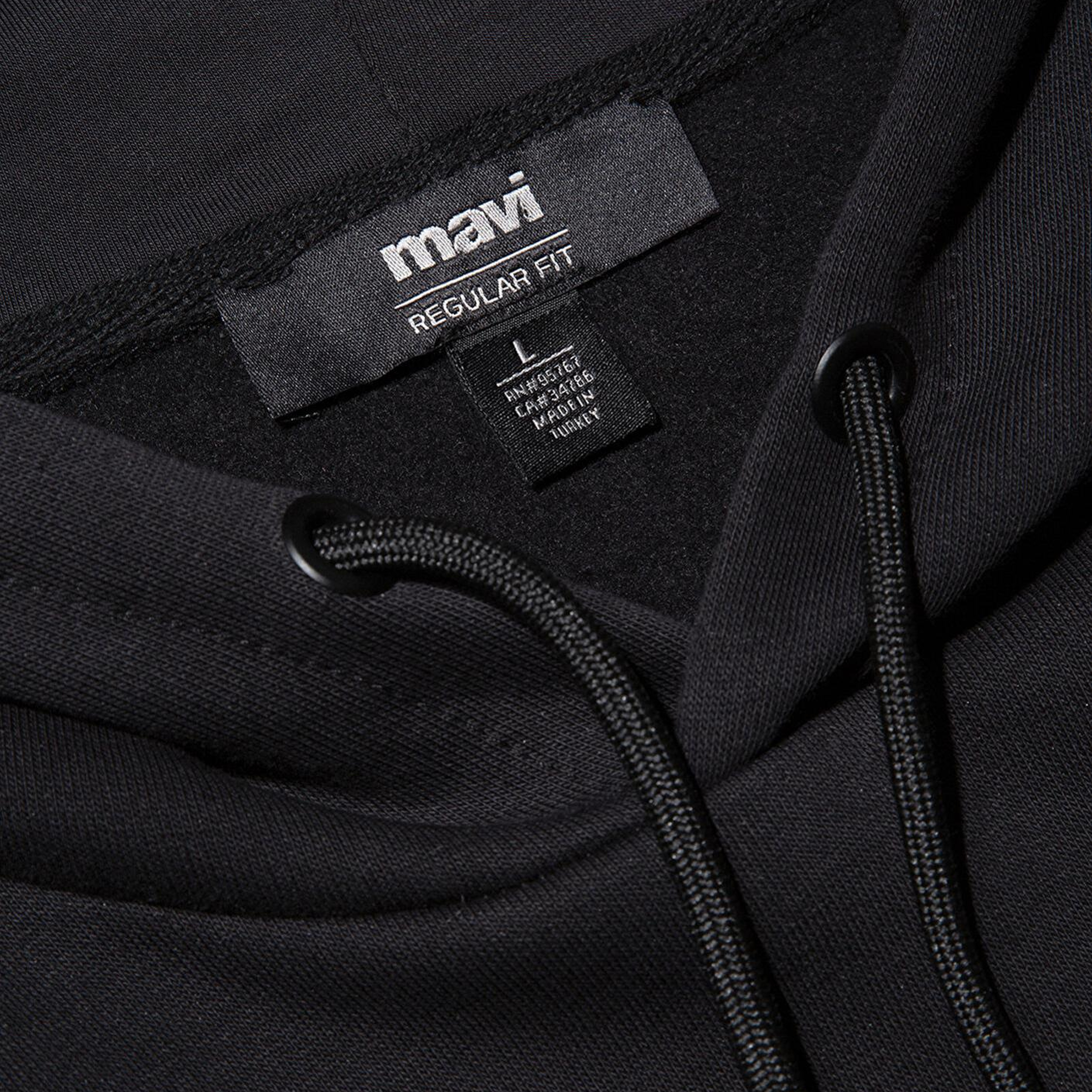 Mavi Mavi Logo Baskılı Kapüşonlu Siyah Sweatshirt 0610941-900