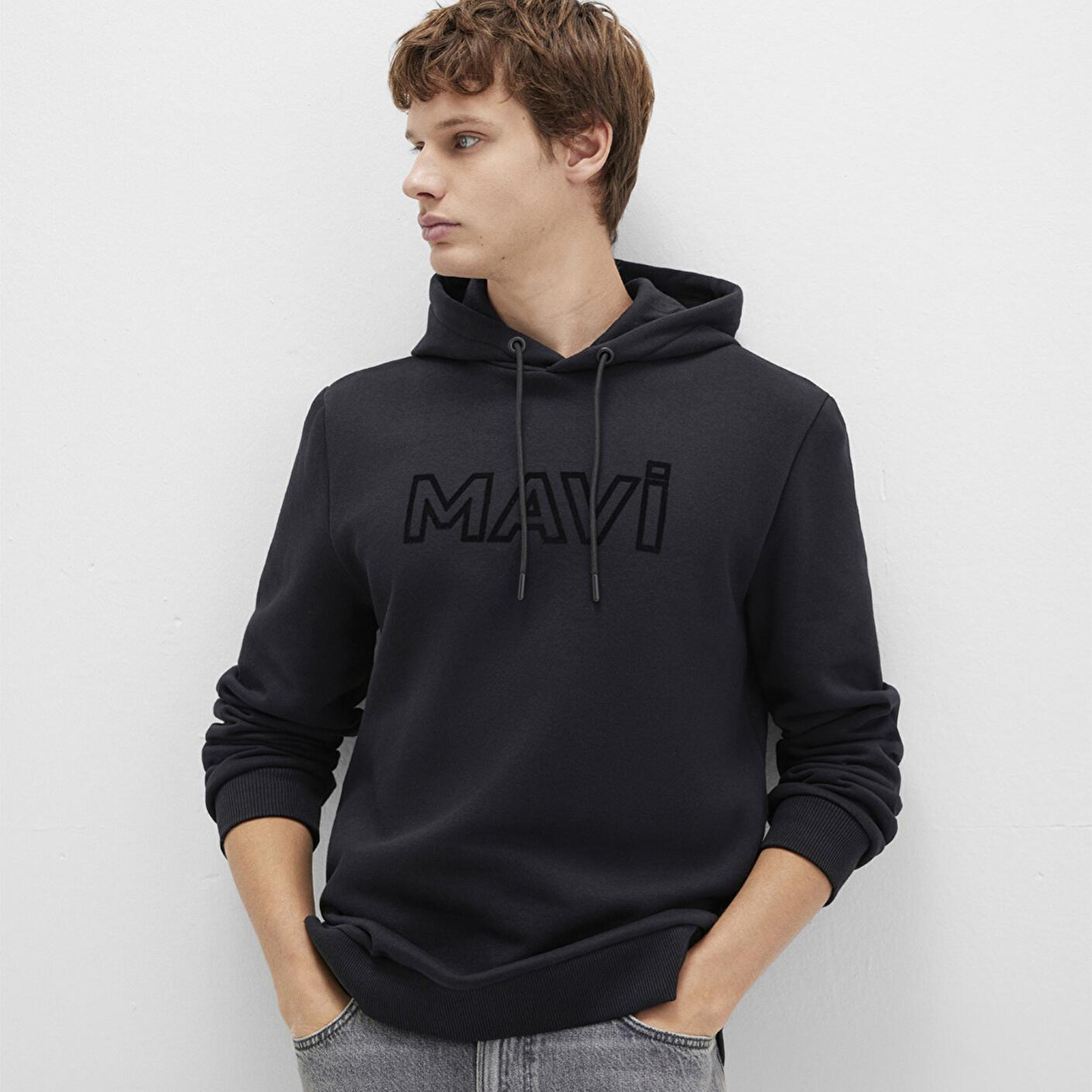 Mavi Mavi Logo Baskılı Kapüşonlu Siyah Sweatshirt 0610941-900