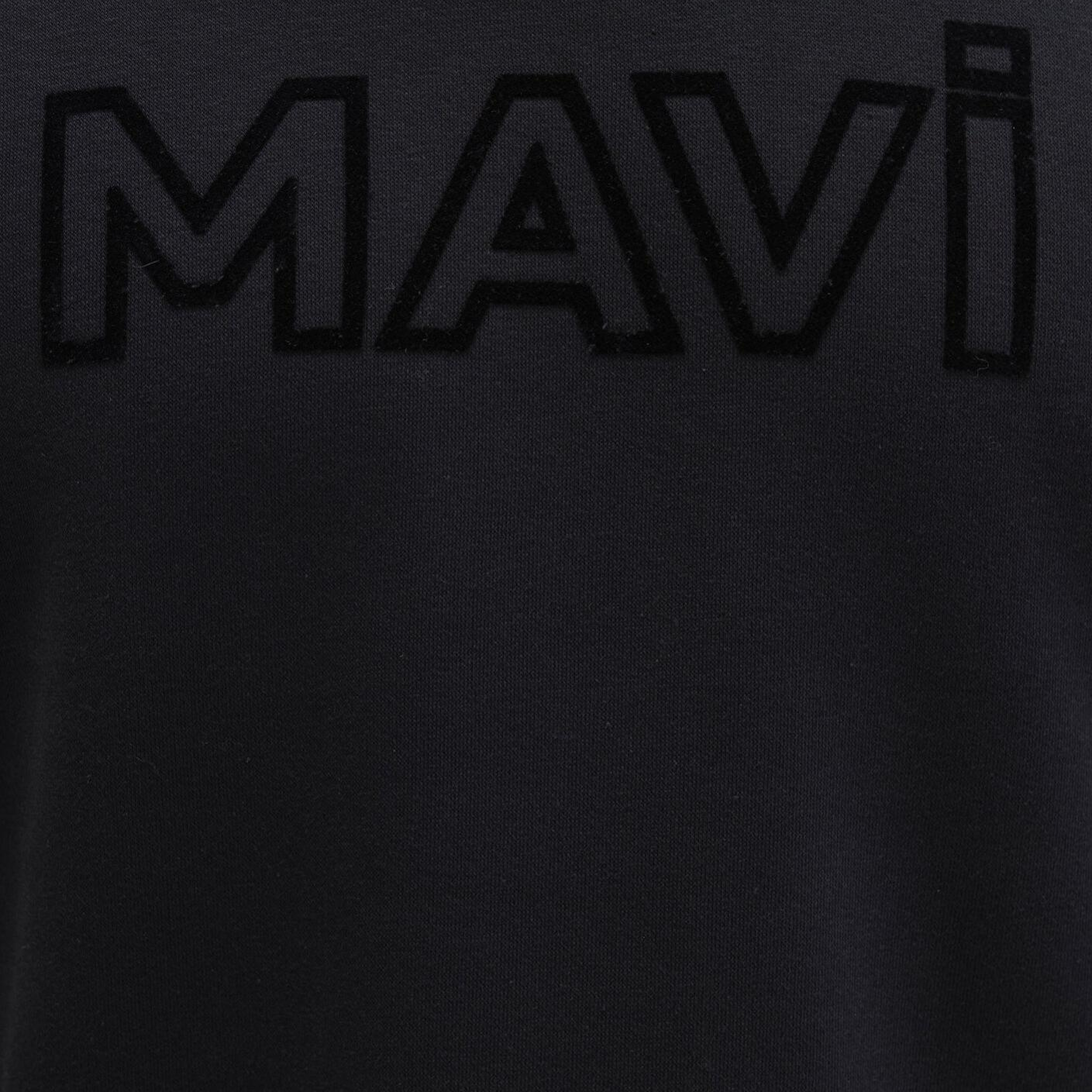 Mavi Mavi Logo Baskılı Kapüşonlu Siyah Sweatshirt 0610941-900