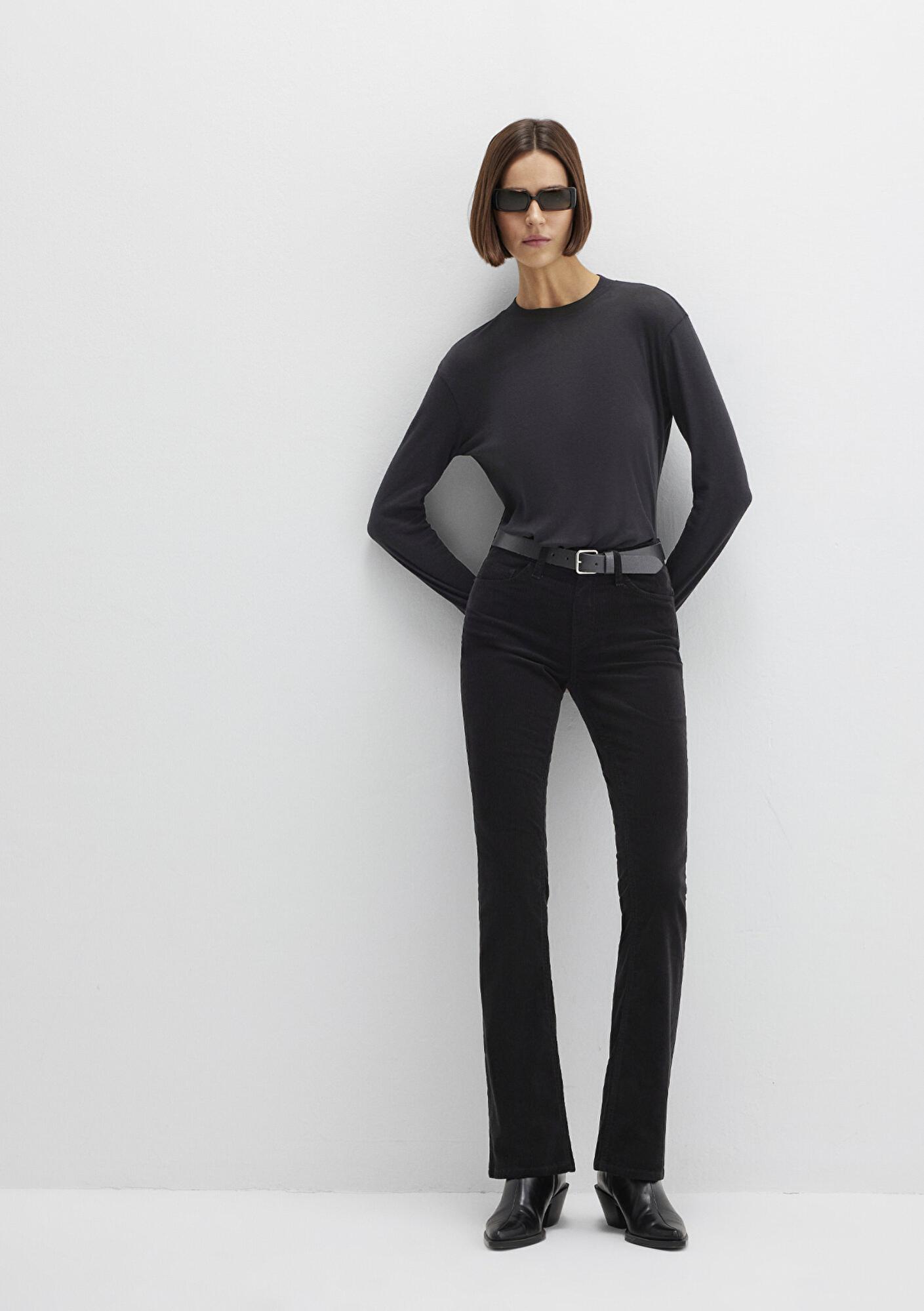 Mavi Molly Siyah Kadife Pantolon 1013682991