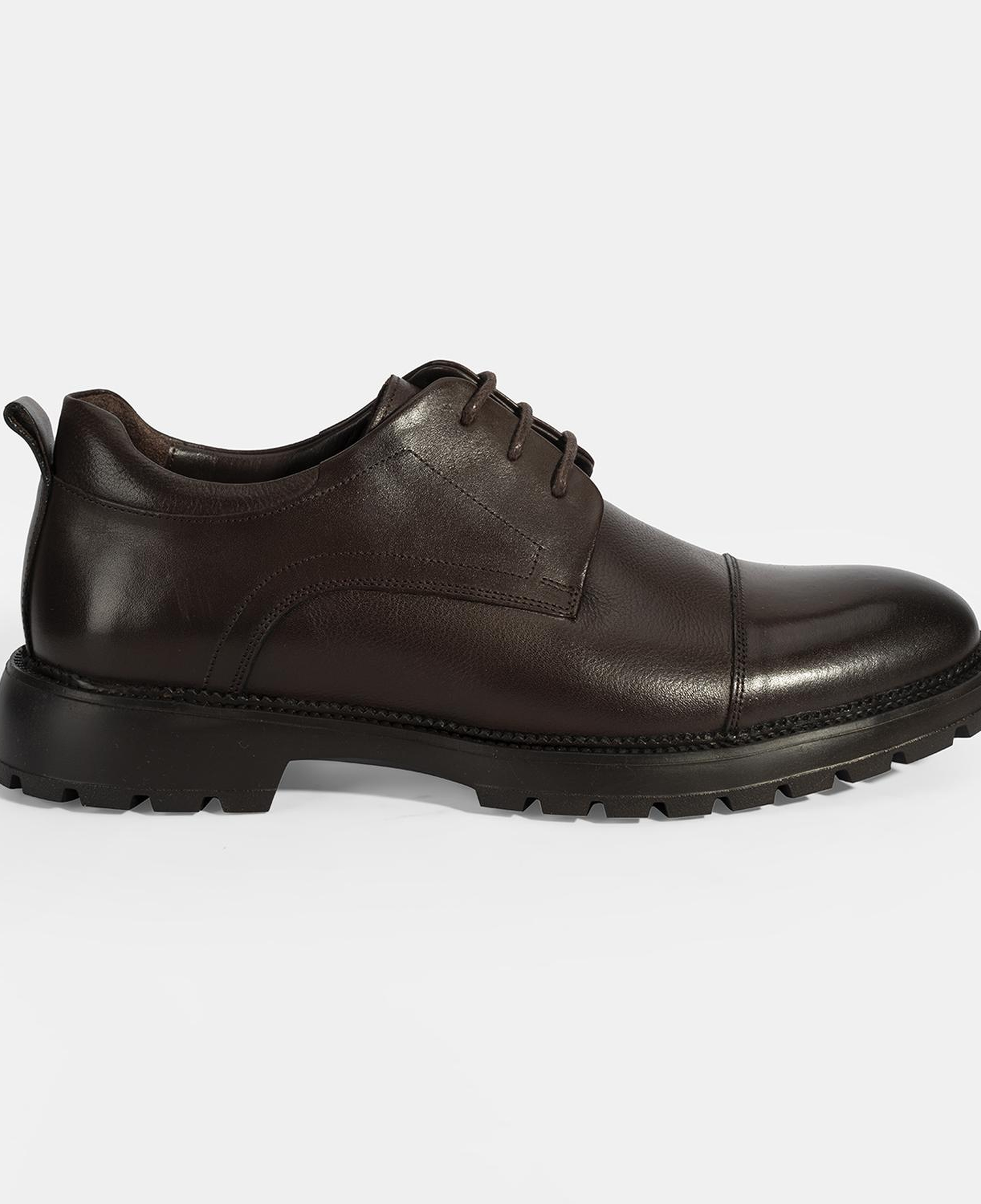 Erkek Kahve Bağcıklı Deri Günlük Ayakkabı