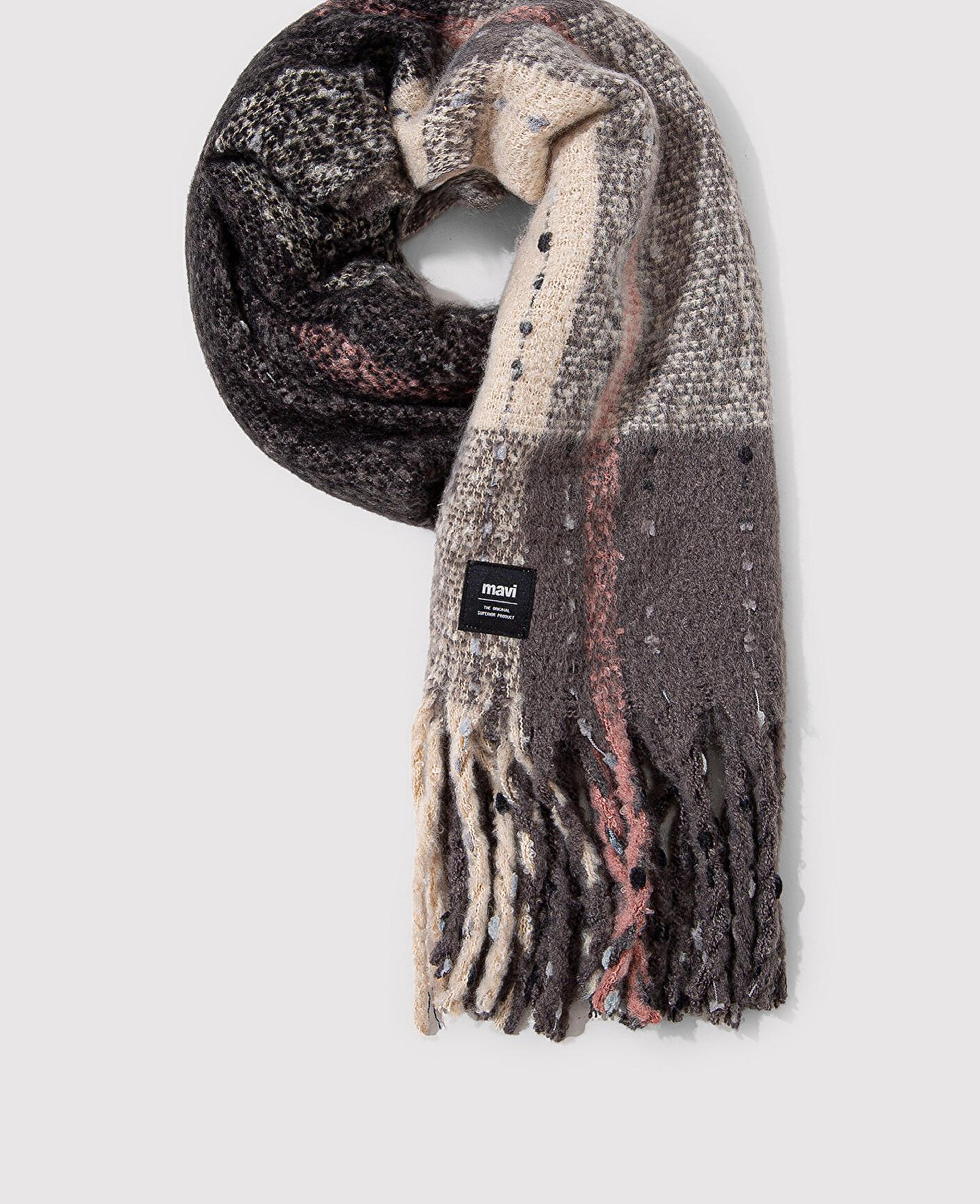 Mavi Püsküllü Kareli Atkı 1910697-34320