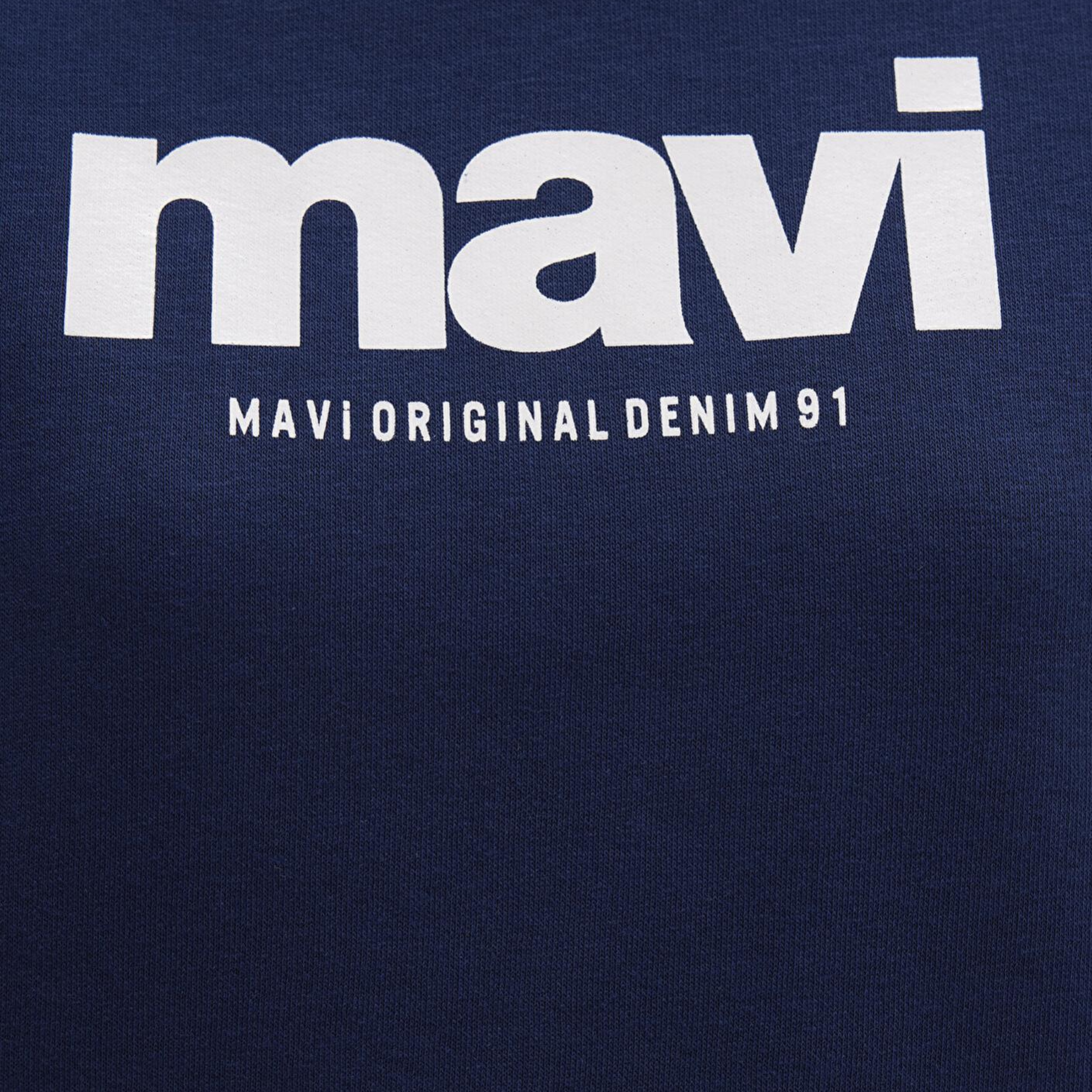 Mavi Mavi Logo Baskılı Kapüşonlu Lacivert Sweatshirt 168334-70488