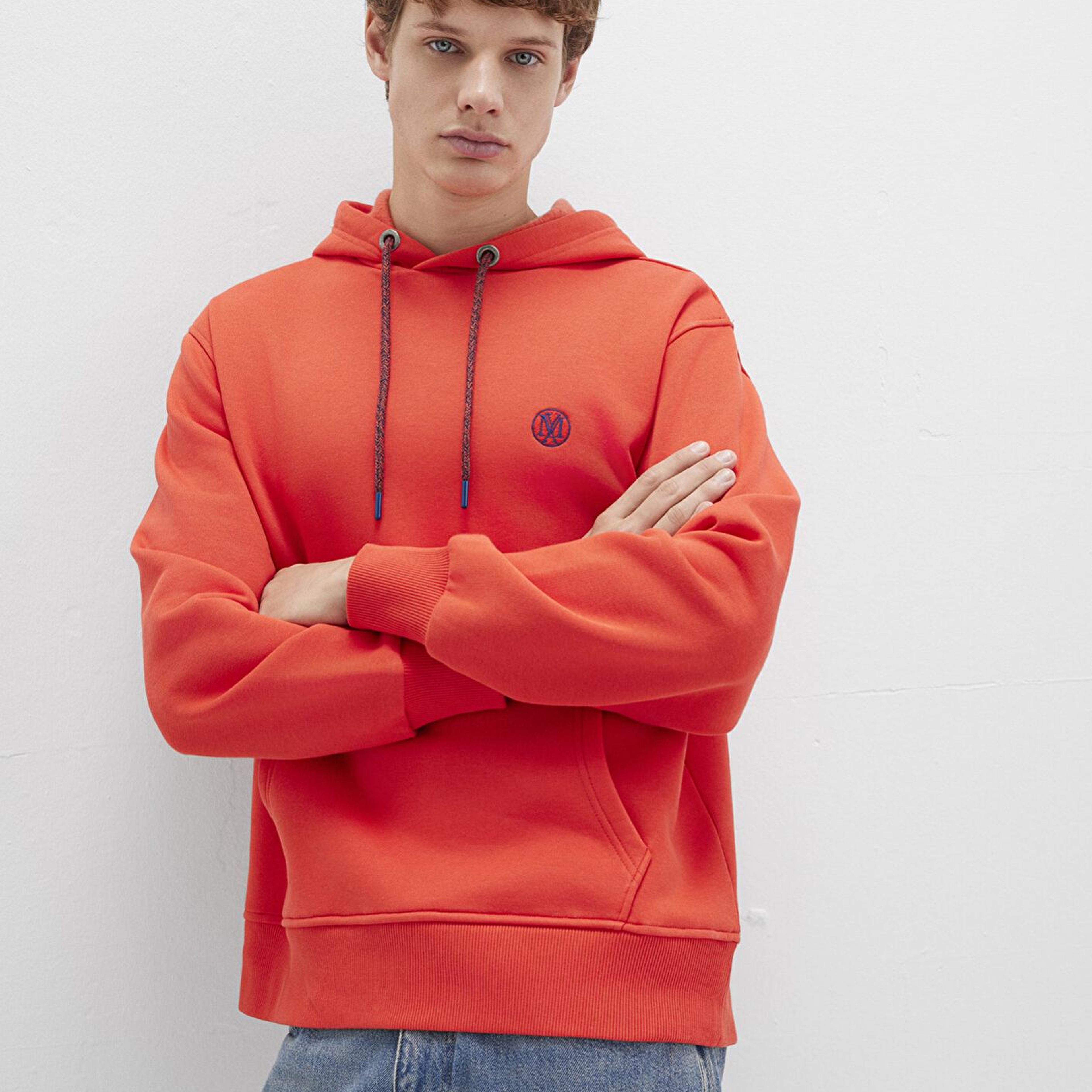 Mavi Mavi Logo Nakışlı Kapüşonlu Turuncu Sweatshirt 065809-70481