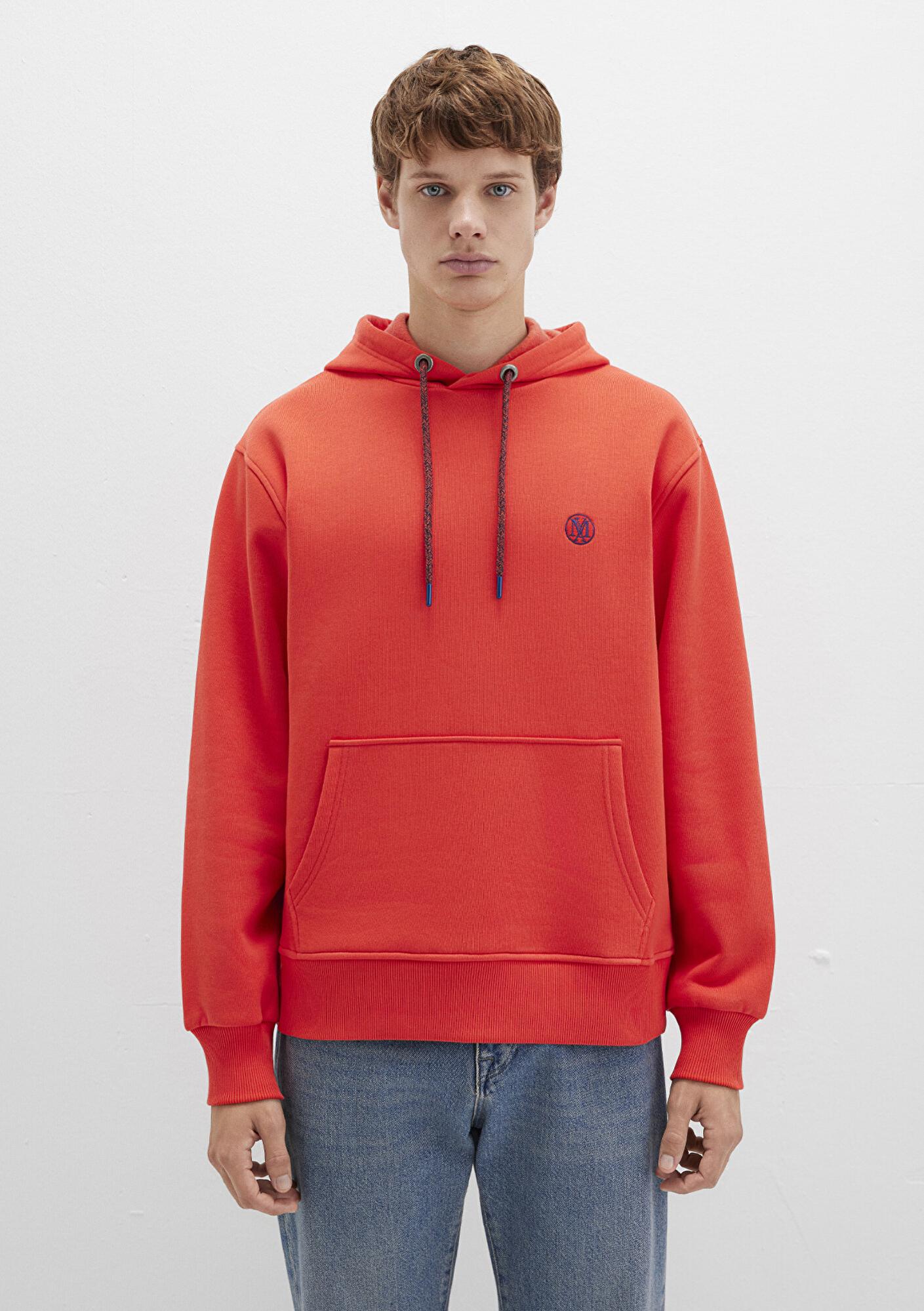 Mavi Mavi Logo Nakışlı Kapüşonlu Turuncu Sweatshirt 065809-70481