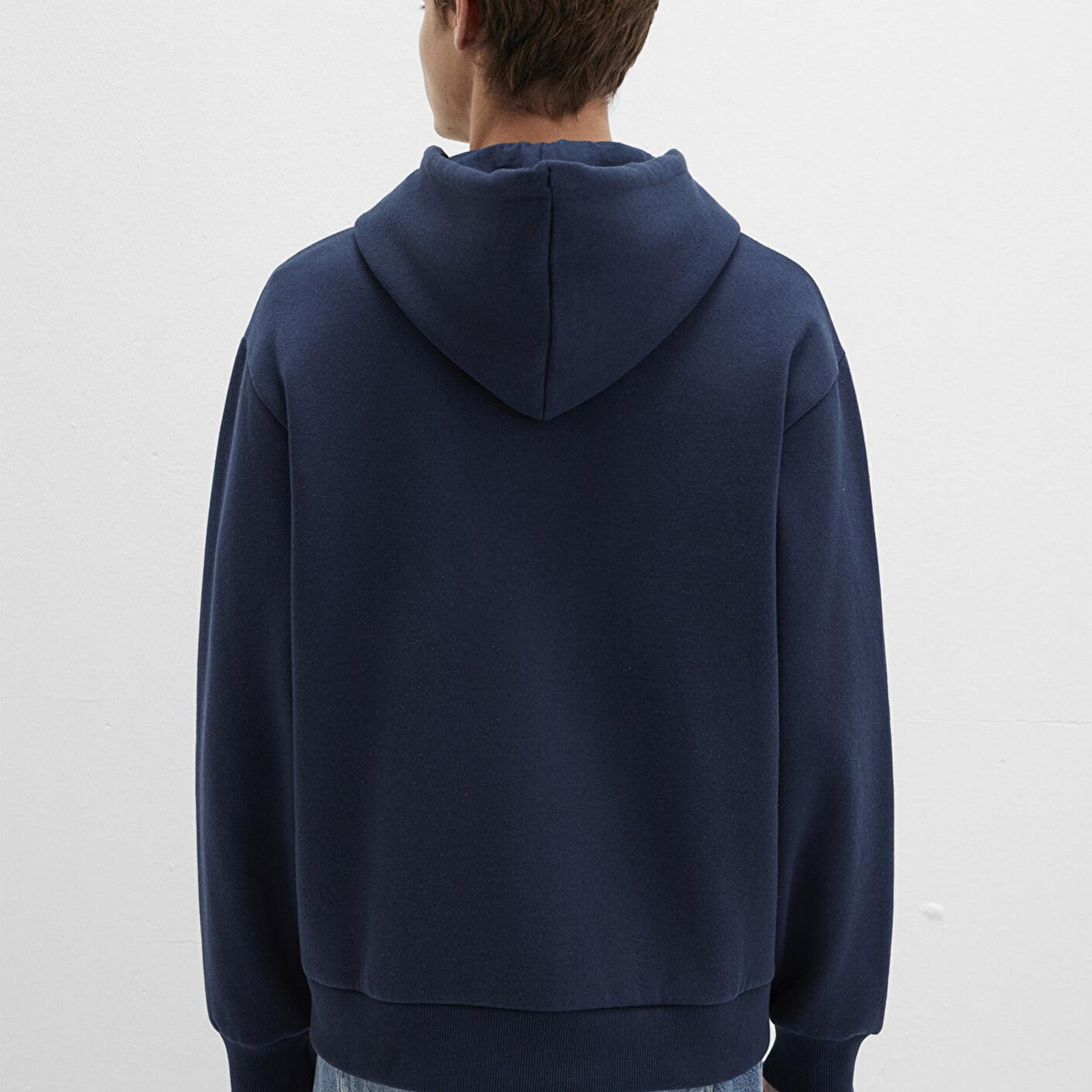 Mavi Mühür Logo Nakışlı Kapüşonlu Fermuarlı Lacivert Sweatshirt 066979-70490