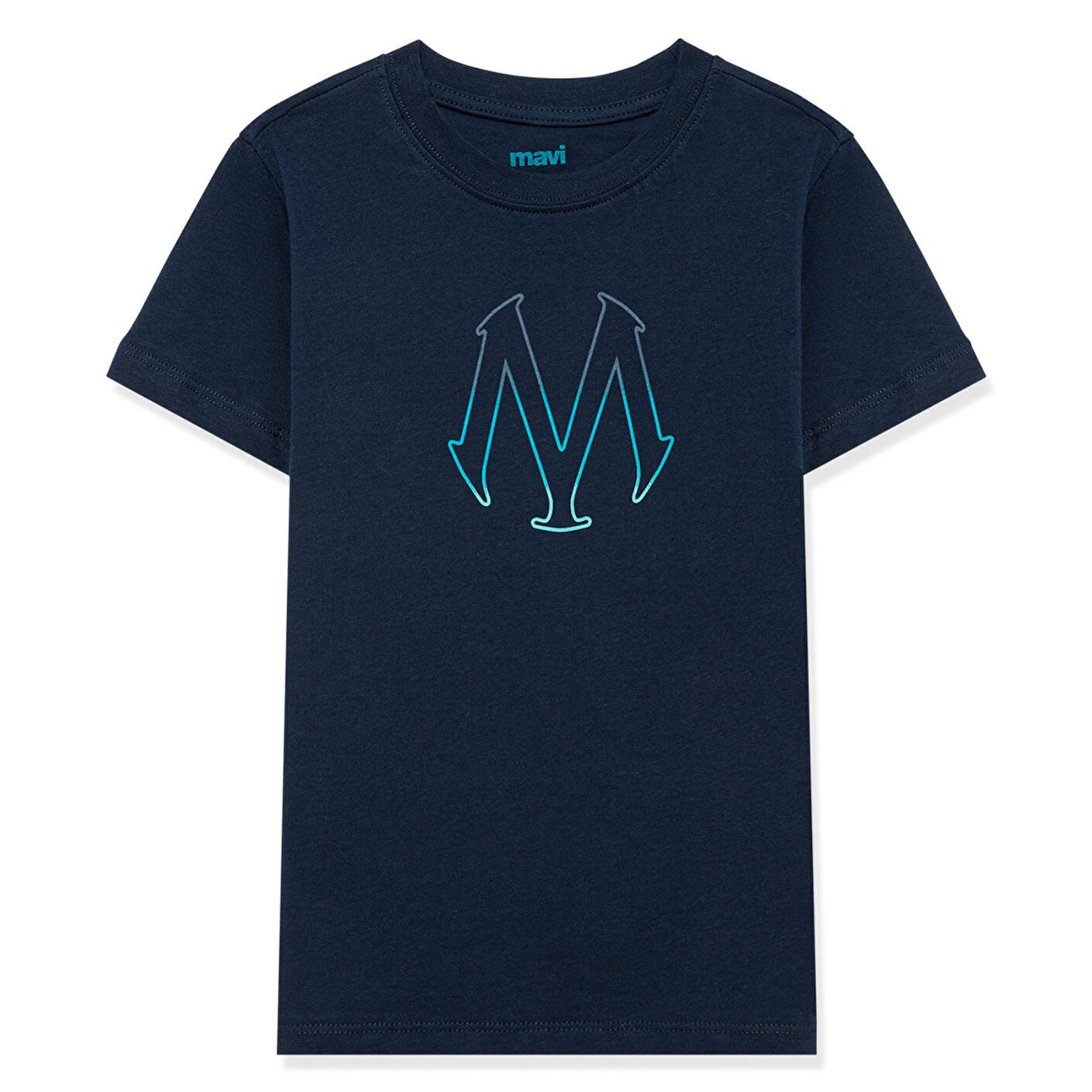 Mavi Mühür Logo Baskılı Lacivert Tişört Regular Fit / Normal Kesim 6610044-70490