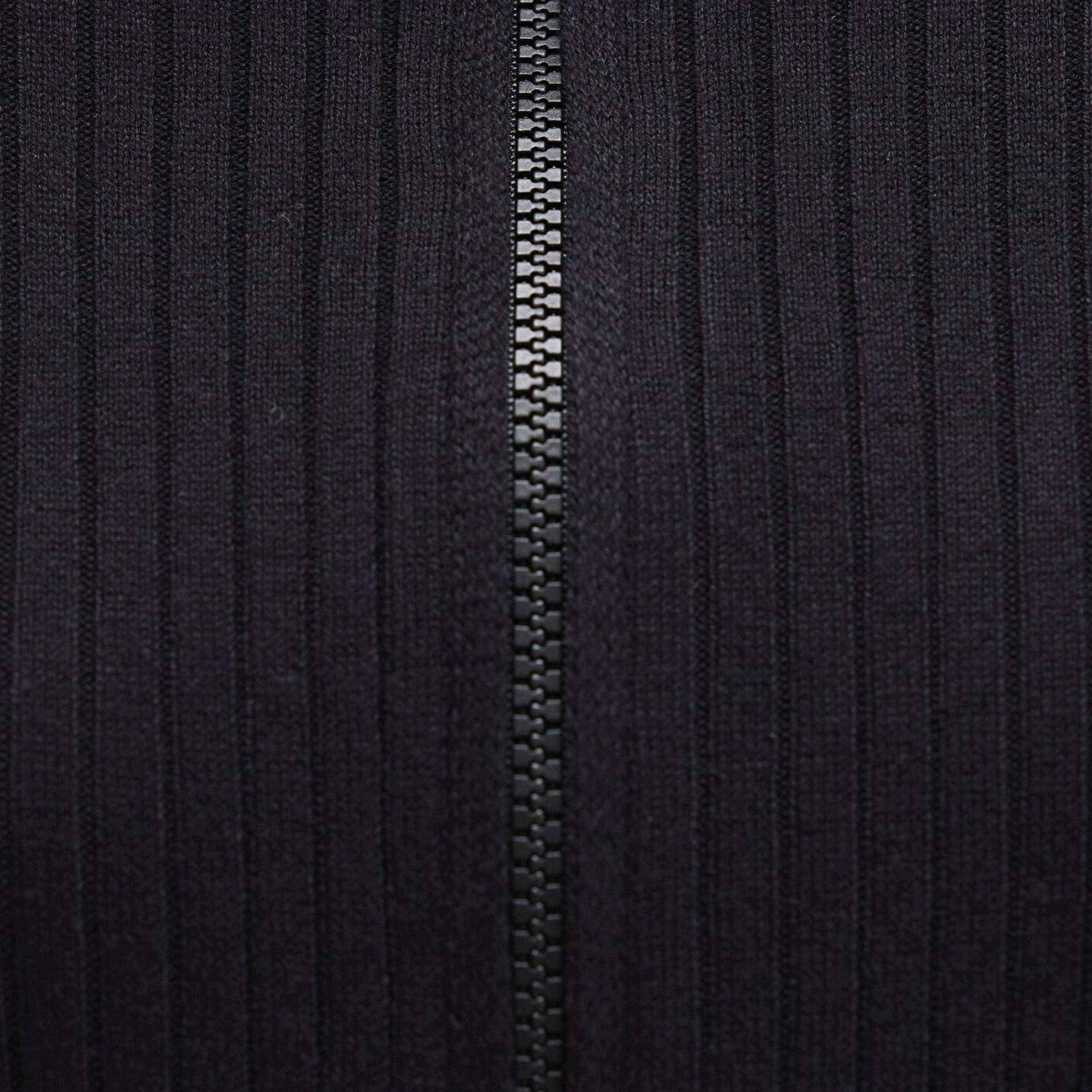 Mavi Çift Yön Fermuarlı Siyah Triko Crop / Kısa Kesim 171469-900