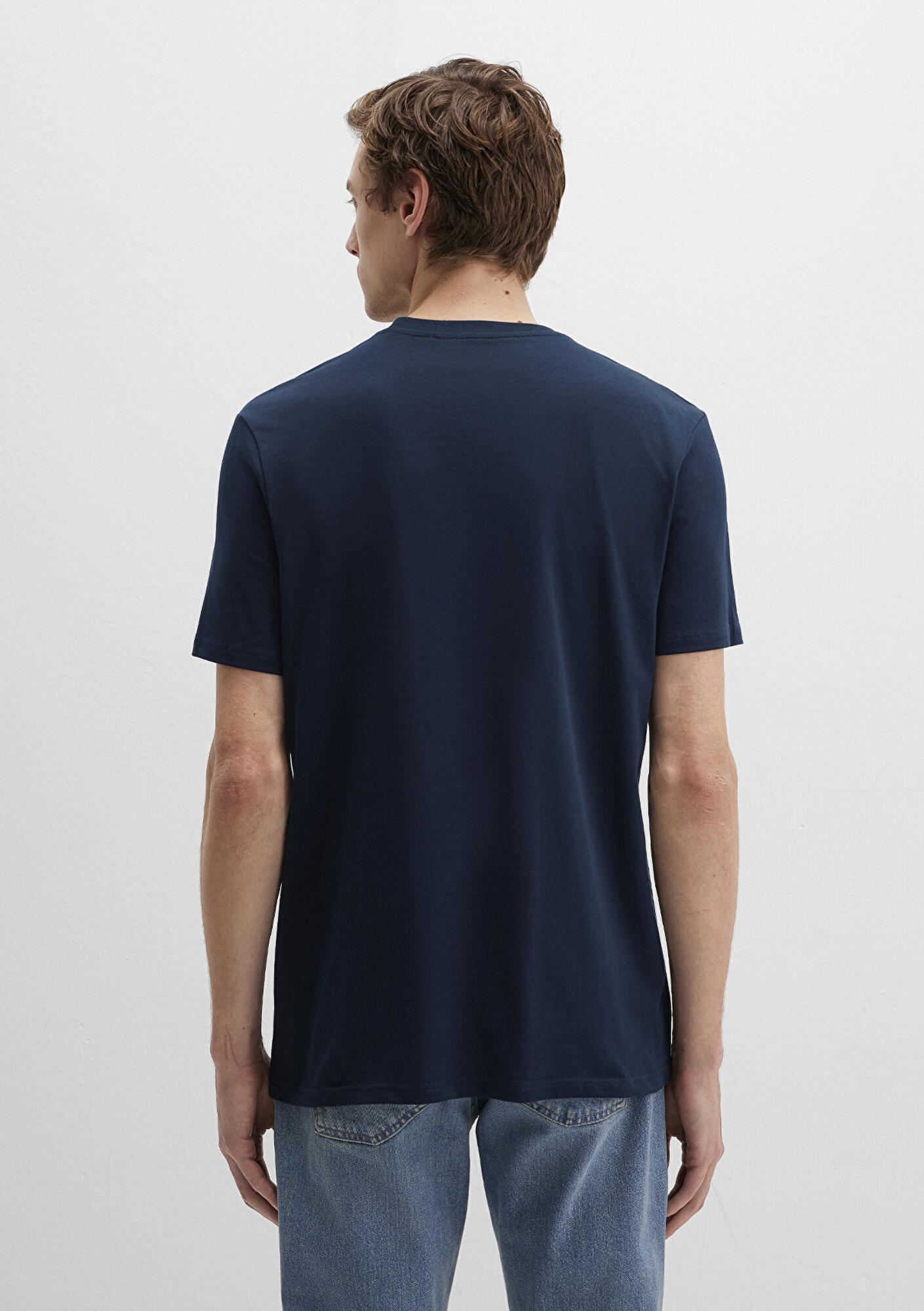 Mavi Mavi Logo Baskılı Lacivert Tişört Regular Fit / Normal Kesim 0610635-70490