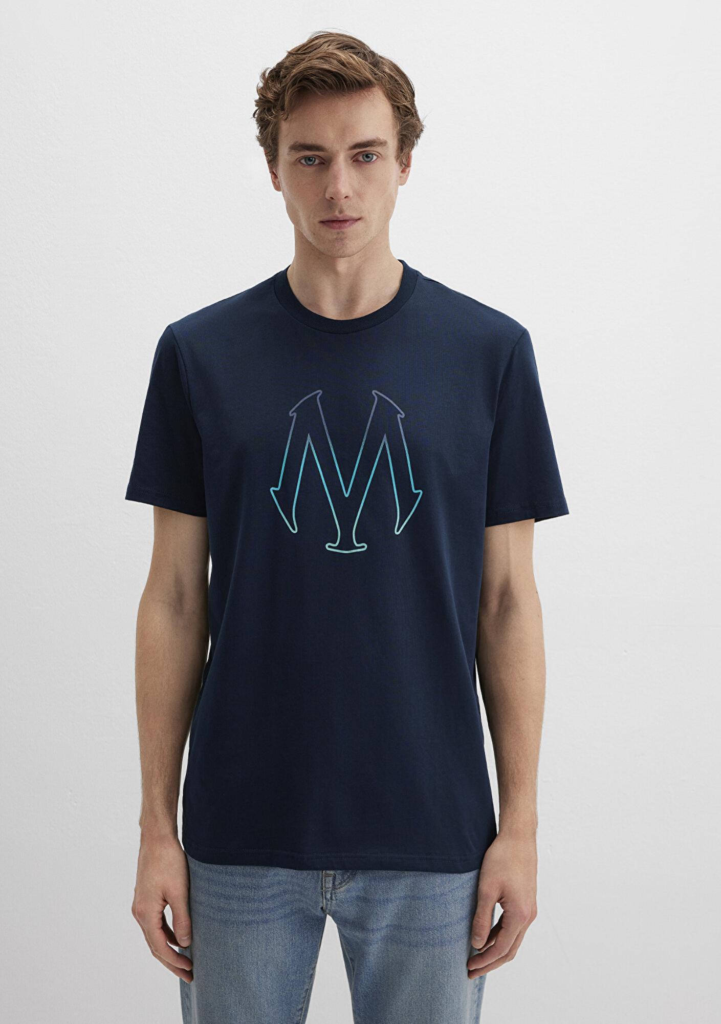 Mavi Mavi Logo Baskılı Lacivert Tişört Regular Fit / Normal Kesim 0610635-70490