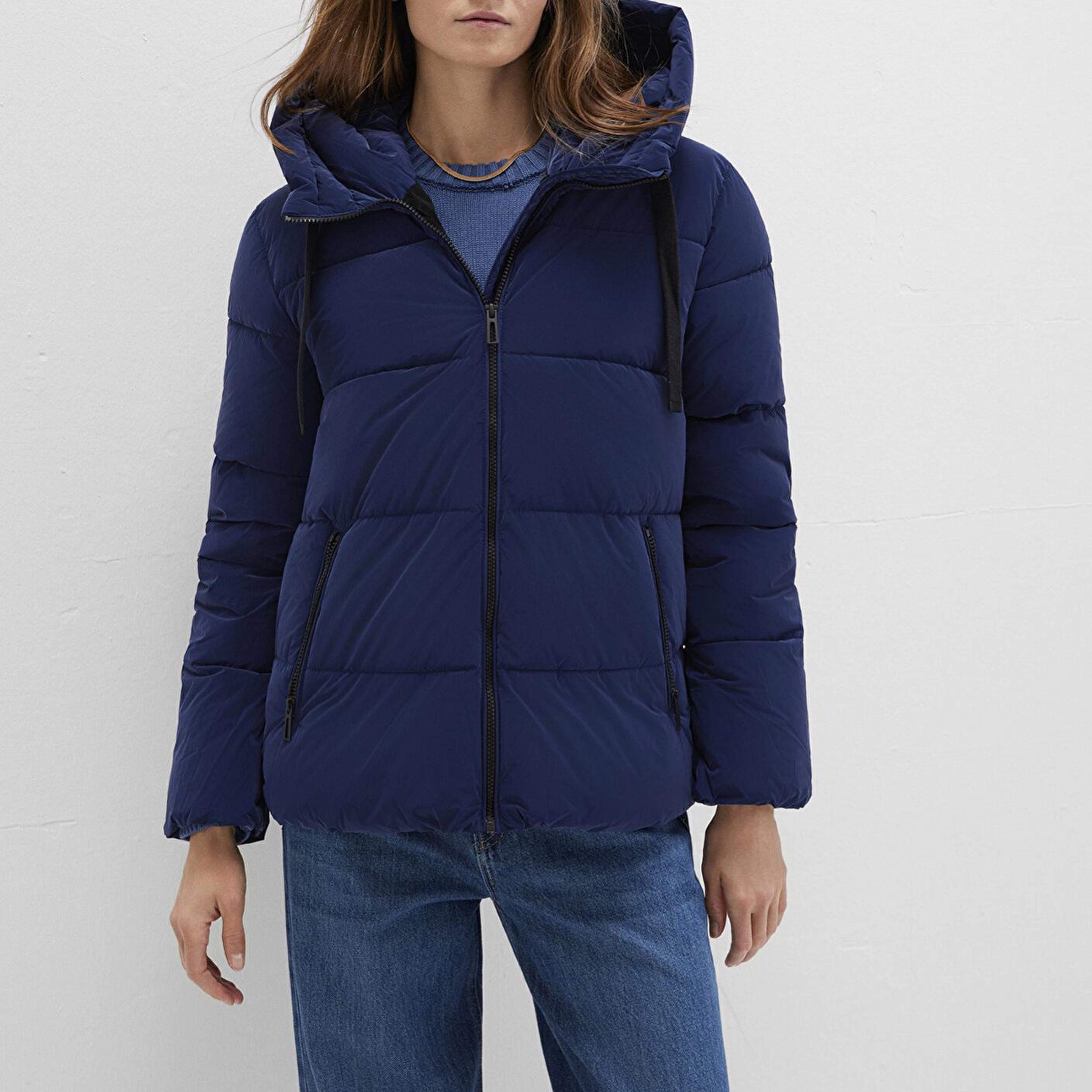 Mavi Kapüşonlu Lacivert Şişme Mont 1110043-81774