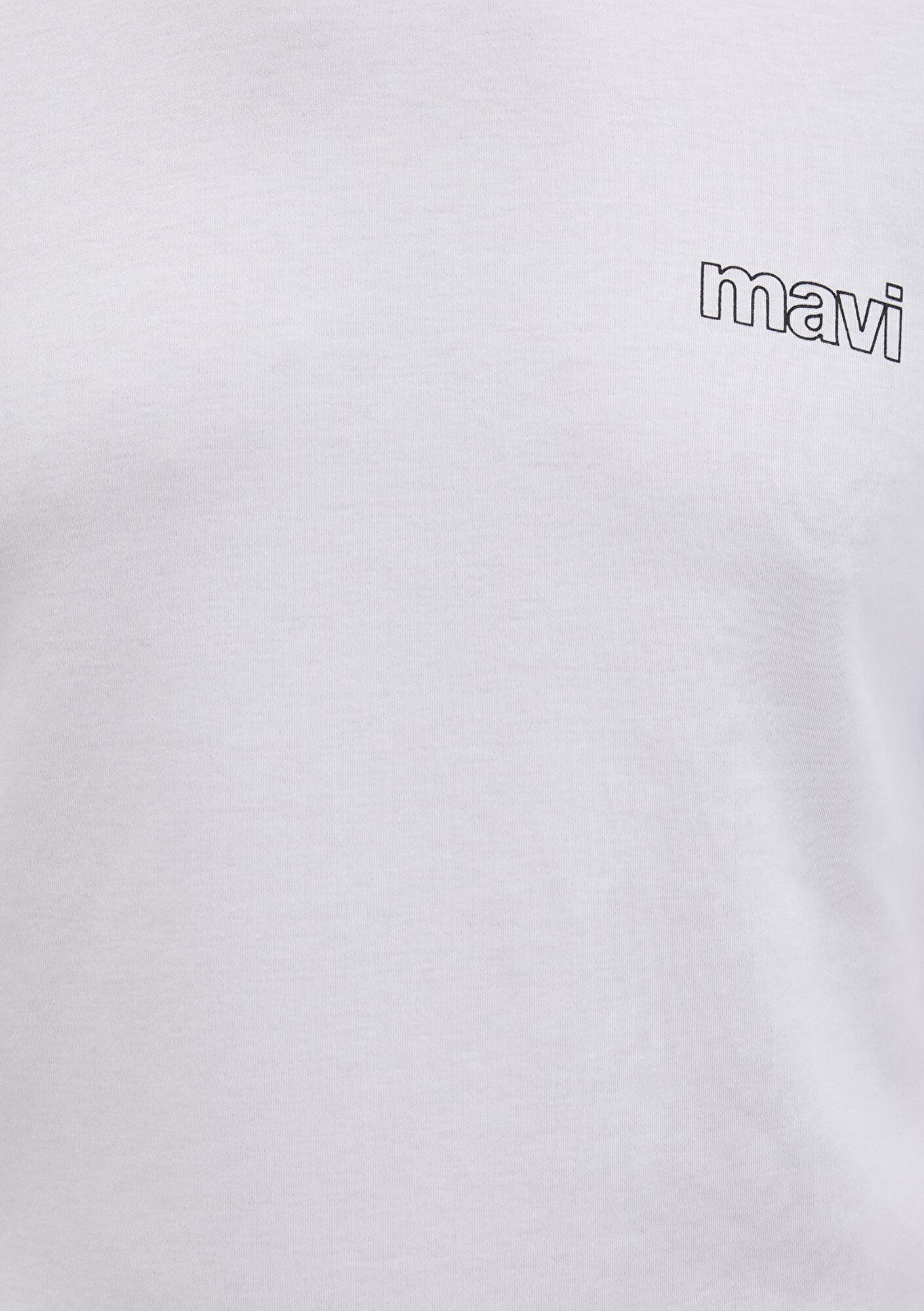 Mavi Mavi Logo Baskılı Beyaz İnterlok Tişört Slim Fit / Dar Kesim 0610360-620