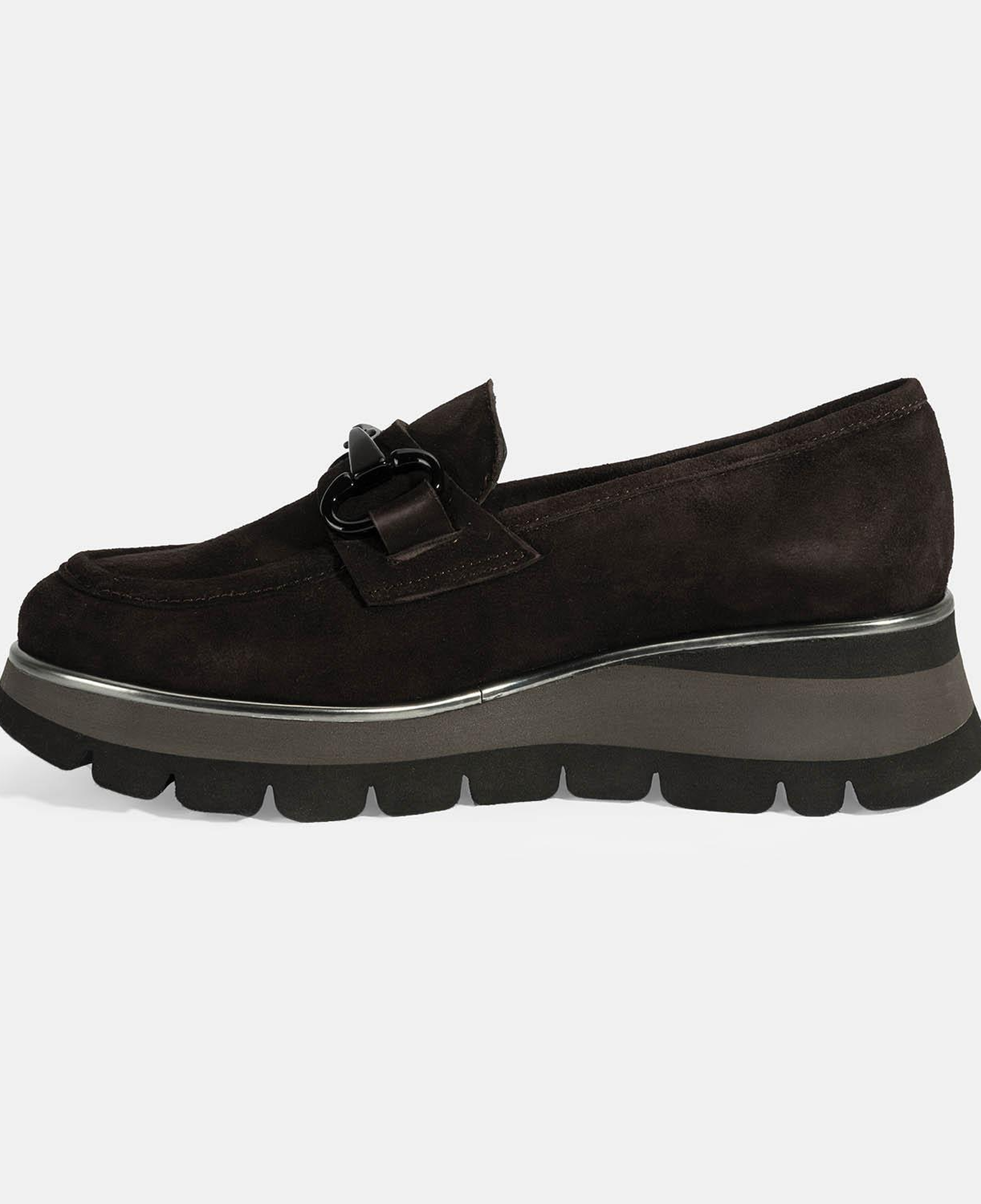 Luca Grossi Kadın Kahve Toka Detaylı Dolgu Topuklu Süet Loafer