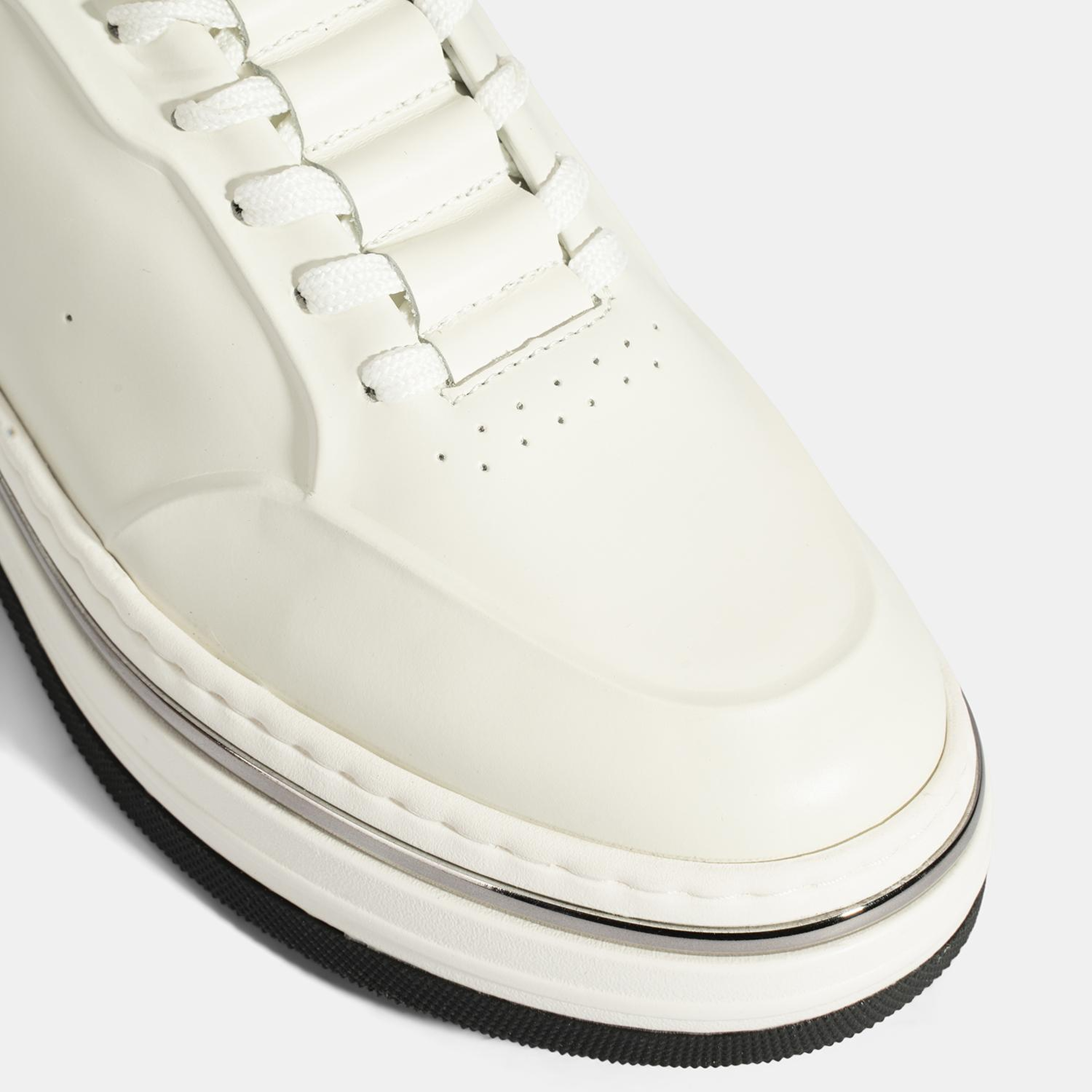 Erkek Beyaz Bağcıklı Deri Spor Ayakkabı